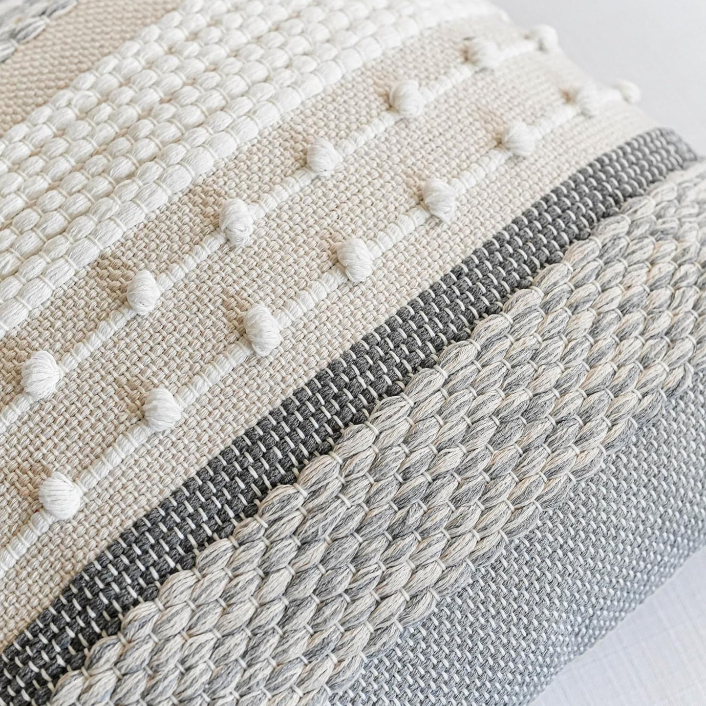 Blue Boho Decorative Throw Pillow Cover 20x20