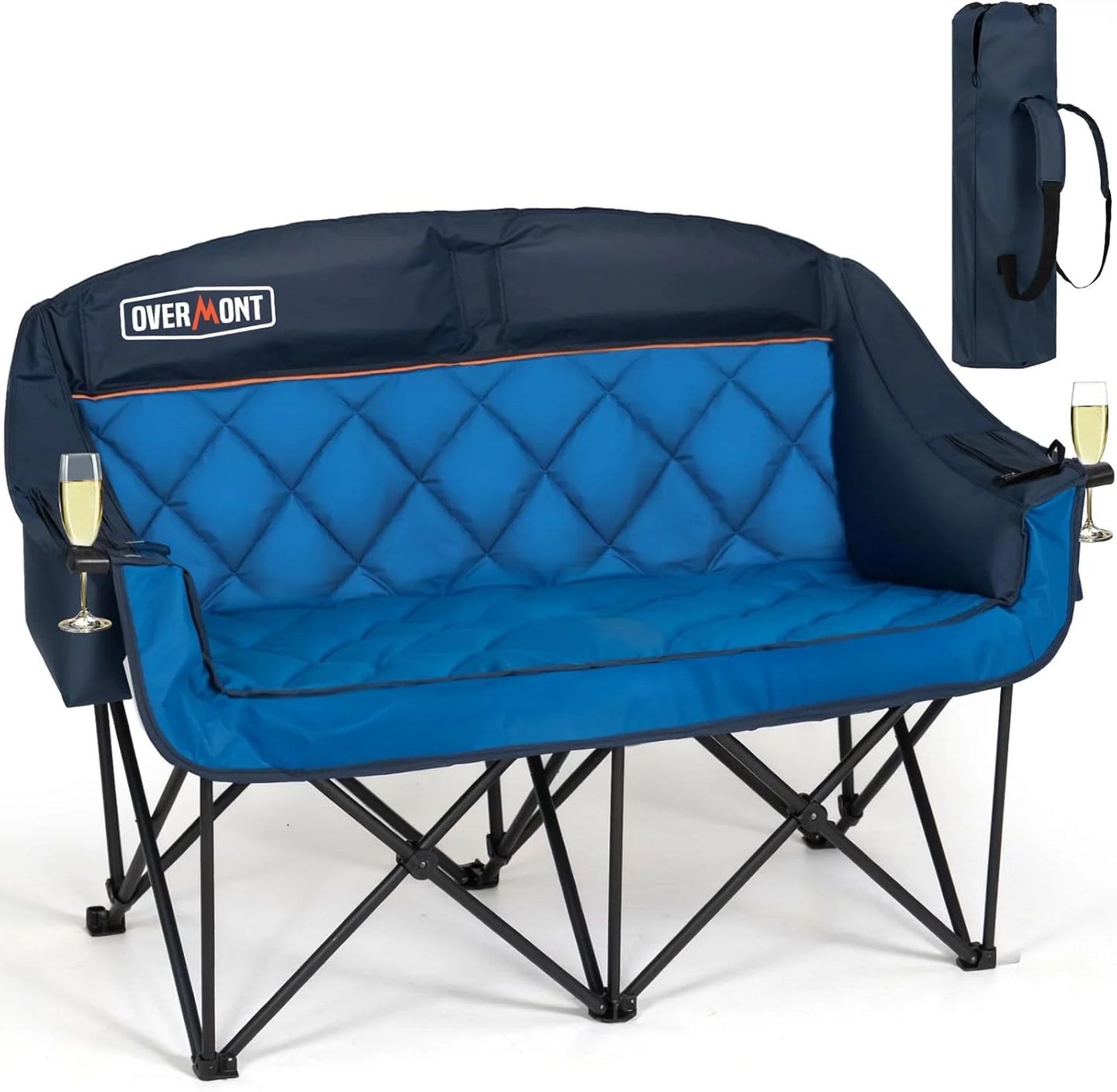Extra Large Double Camping Chair - 2 Person Comfortable Sofa Chair Adult Loveseat - Heavy Duty Lawn Chair