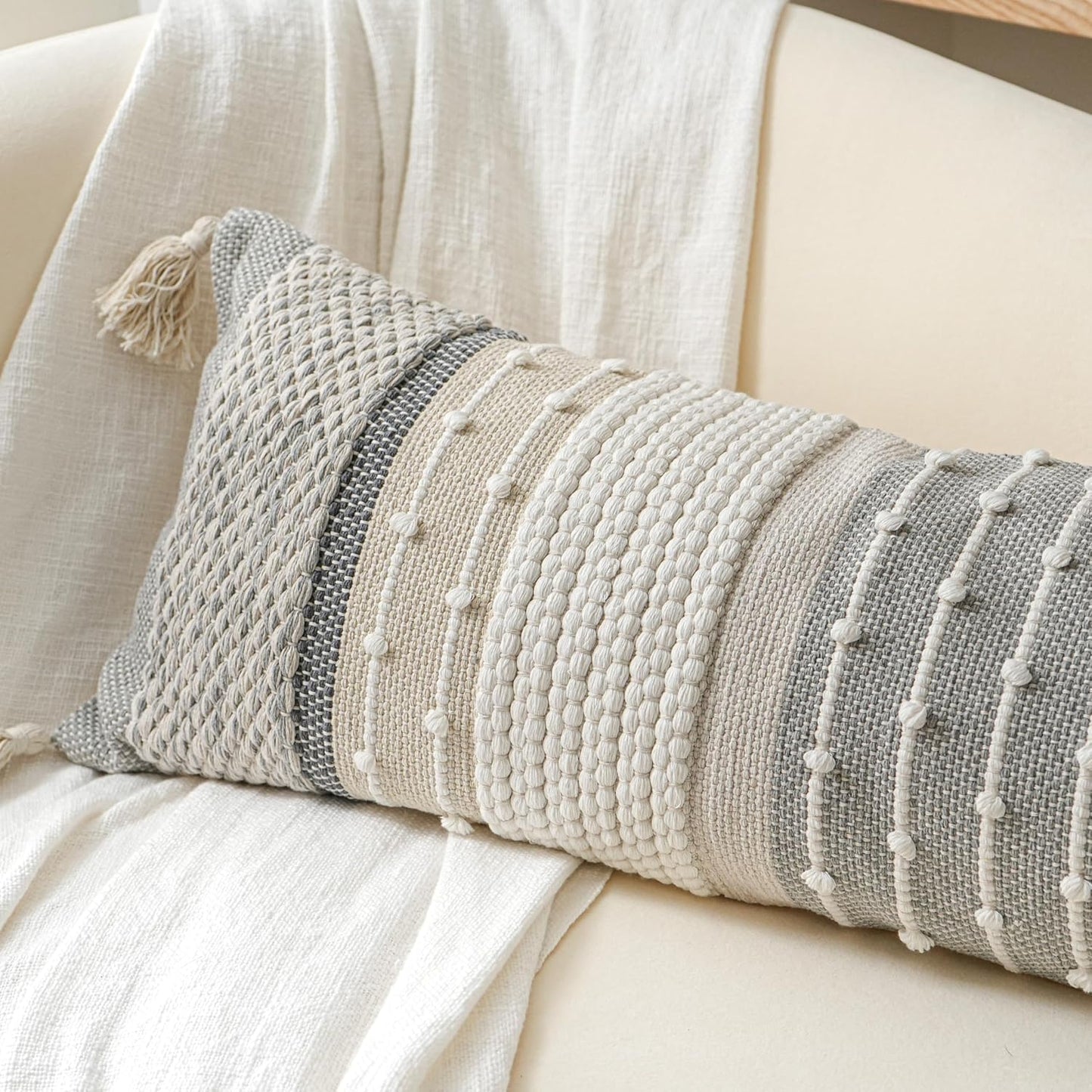 Blue Boho Decorative Throw Pillow Cover 20x20