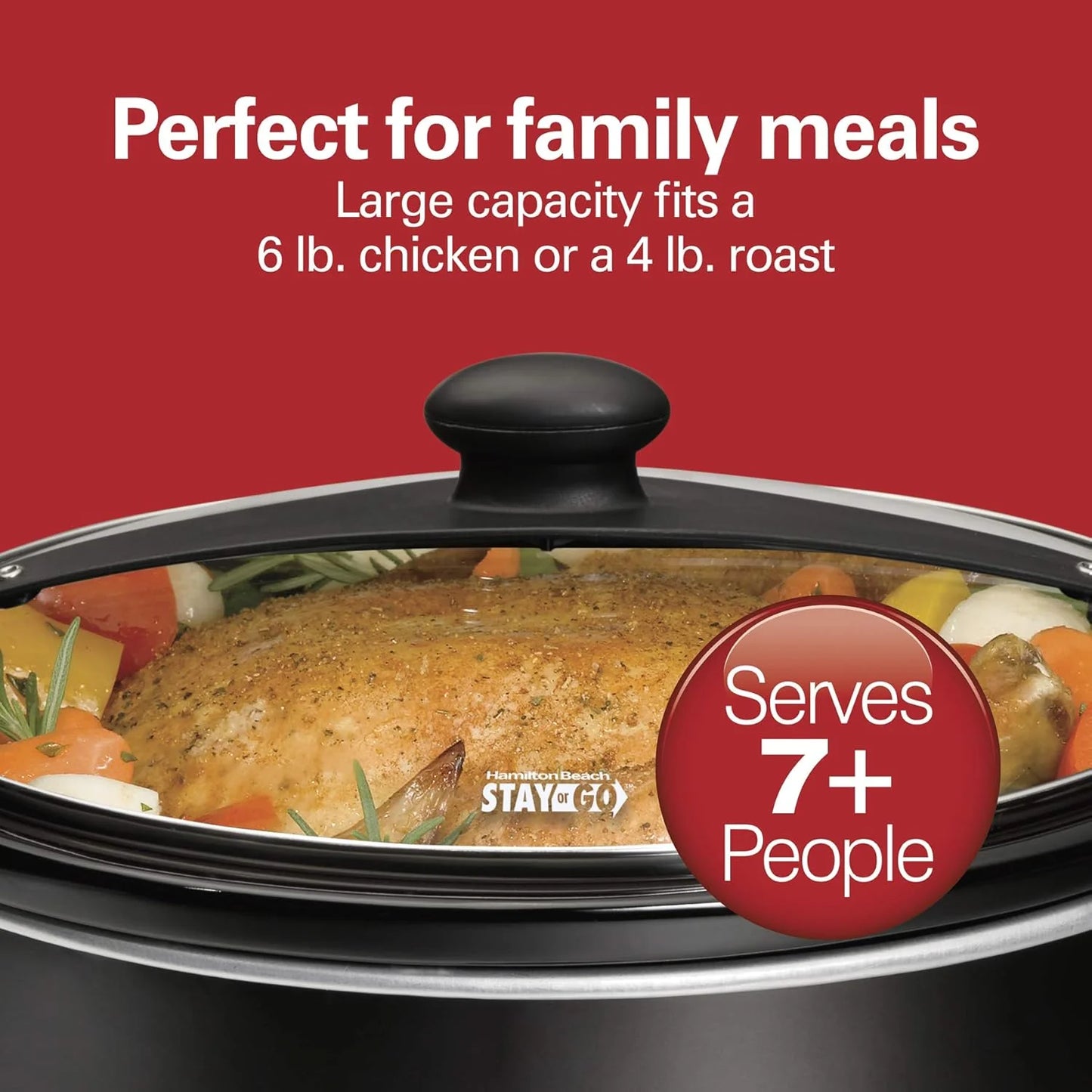 Slow Cooker, Extra Large 10 Quart, Stay or Go Portable With Lid Lock