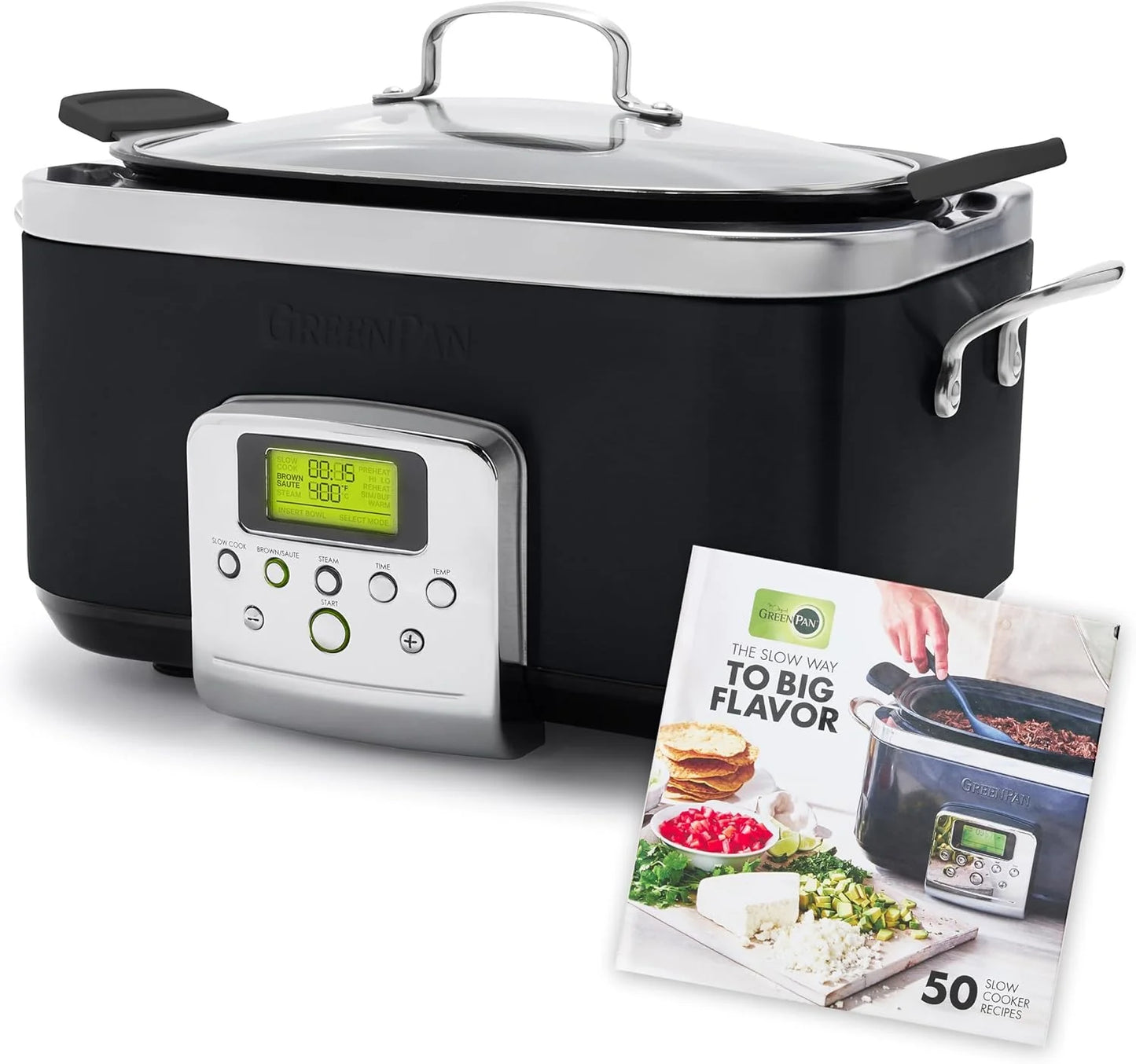 8-in-1 Programmable 6QT Electric Slow Cooker with Dishwasher-Safe Lid and Removable Base