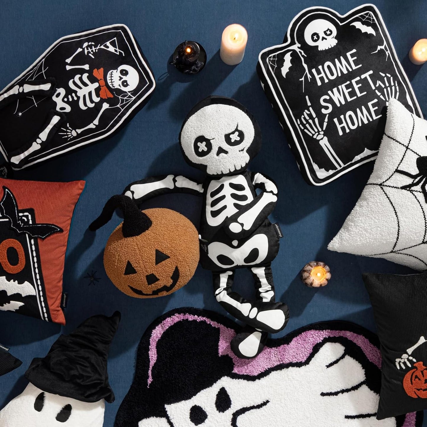 Halloween Shaped Throw Pillow Skeleton Shaped Pillow