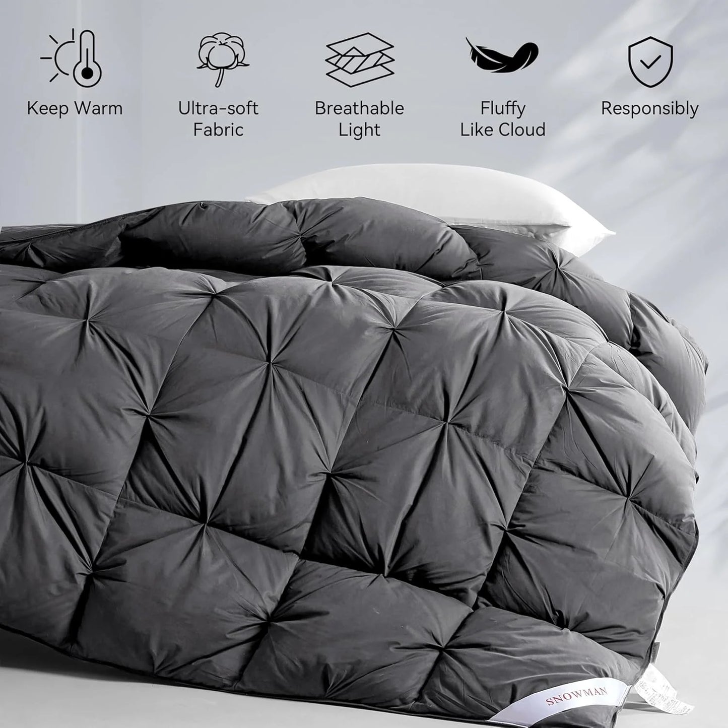 Premium Down Comforter 3D Baffle Box Design