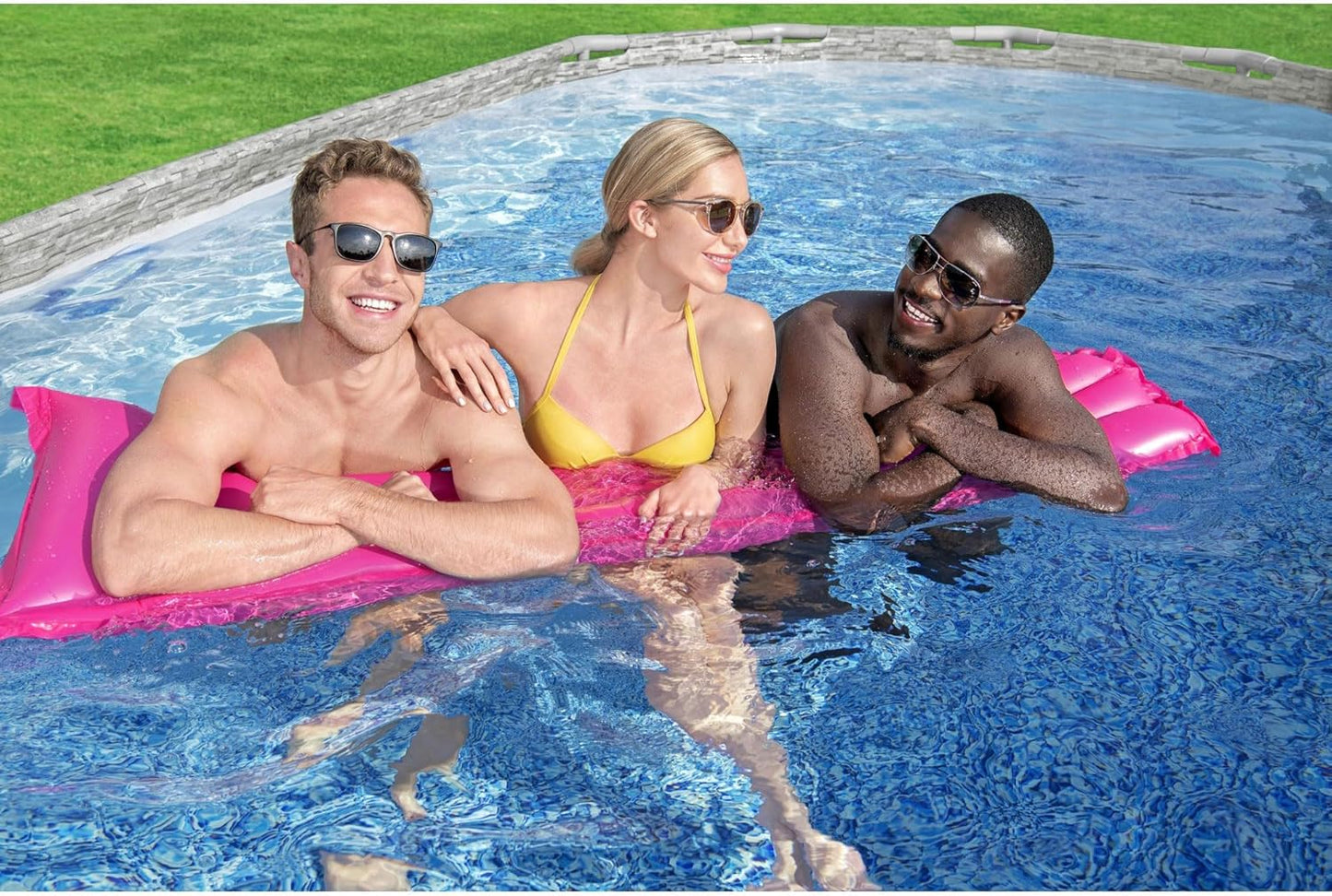 Power Steel Swim Vista Series II 14' x 8' 2" x 39.5" Above Ground Outdoor Swimming Pool Set with 530 GPH Filter Pump, Ladder, and Pool Cover