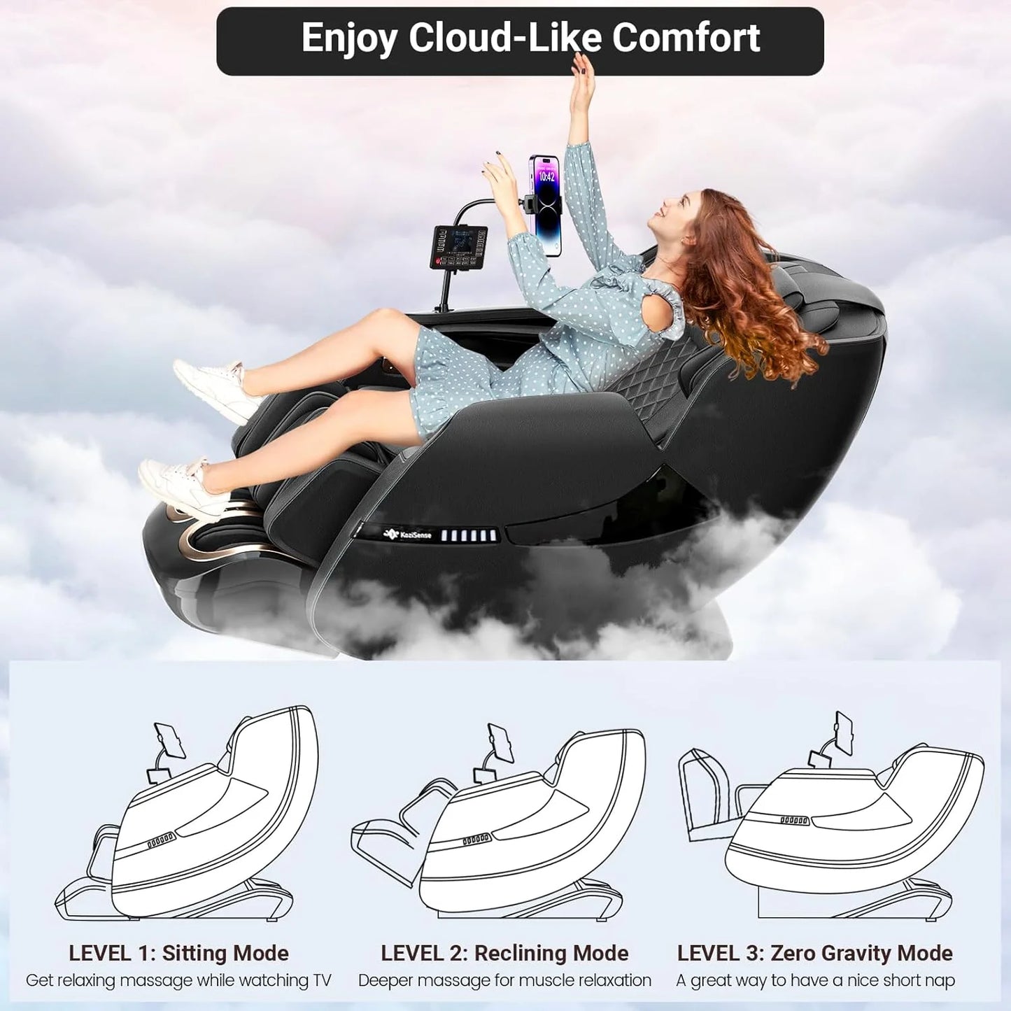 2025 Massage Chair Full Body, Zero Gravity SL-Track Shiatsu Massage Recliner Chair with Heat, AI Control, Body Scan and Calfrest Extension