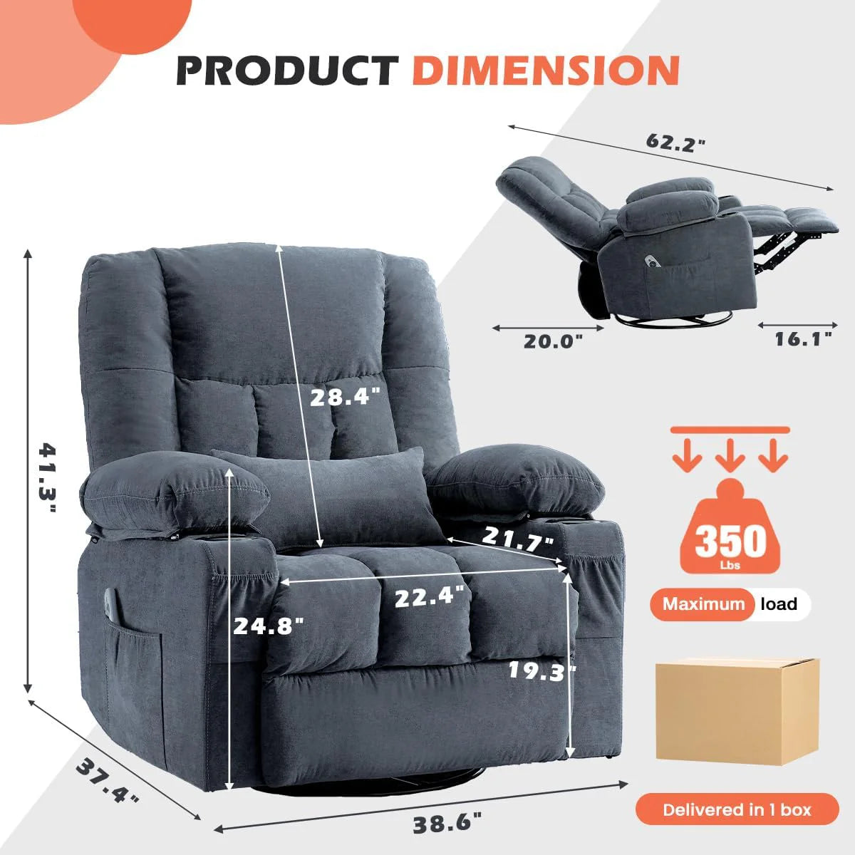 Recliner Loveseat with Cup Holders for Living Room