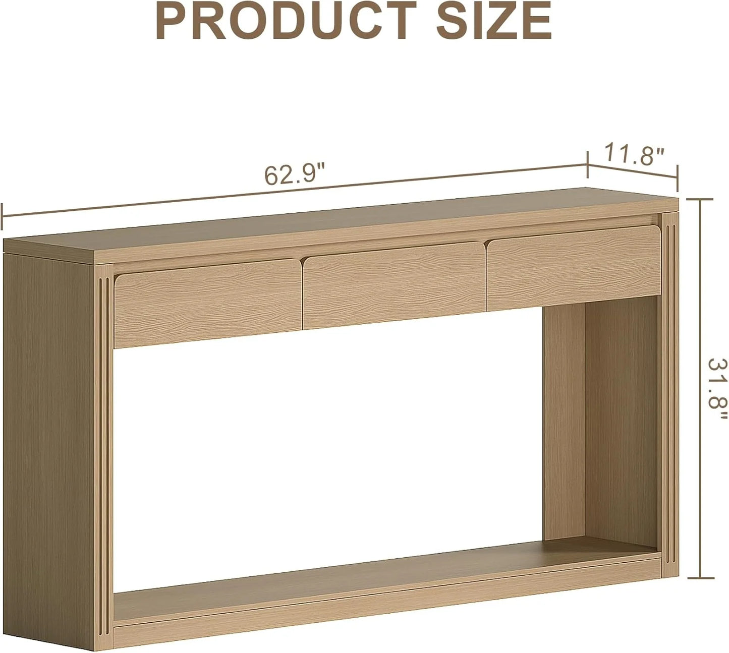 63.9" Long Console Tables for Entryway Farmhouse Entryway Table with Drawers