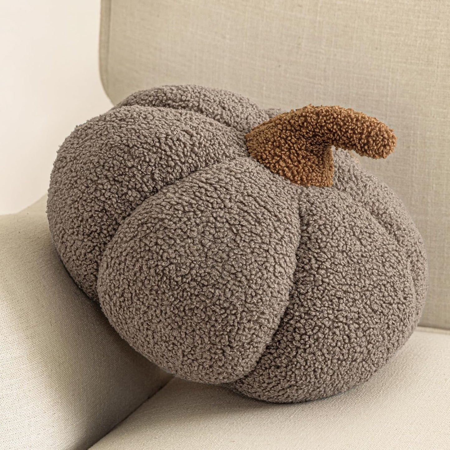 Teddy Fleece Pumpkin Throw Pillows