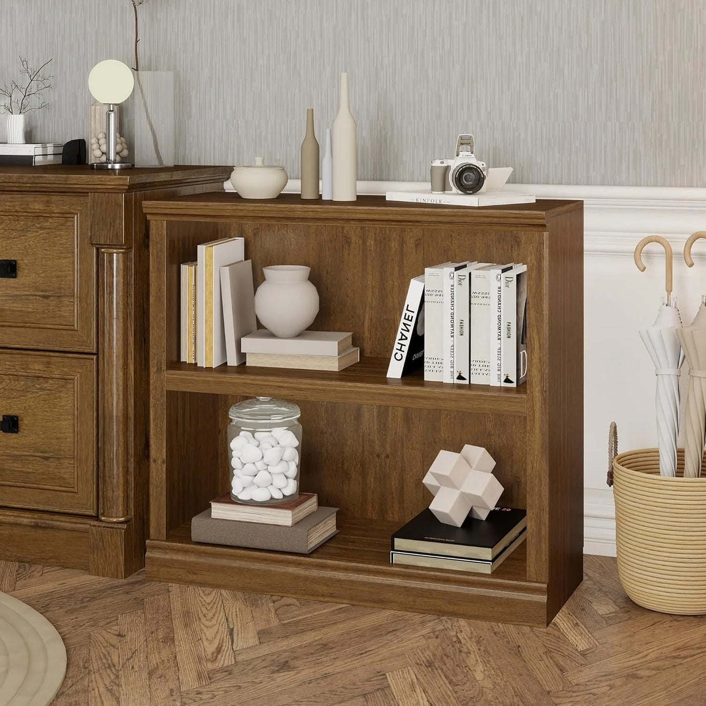 70-Inch Tall White Bookcase 5 Tiers Shelves Open Storage Bookshelf