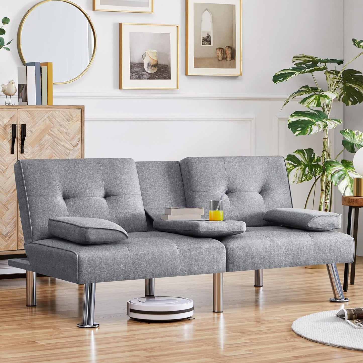 Convertible Sofa Bed Modern Imitation Leather Home Recliner Flip Double Sofa Folding Sofa Bed Guest Bed