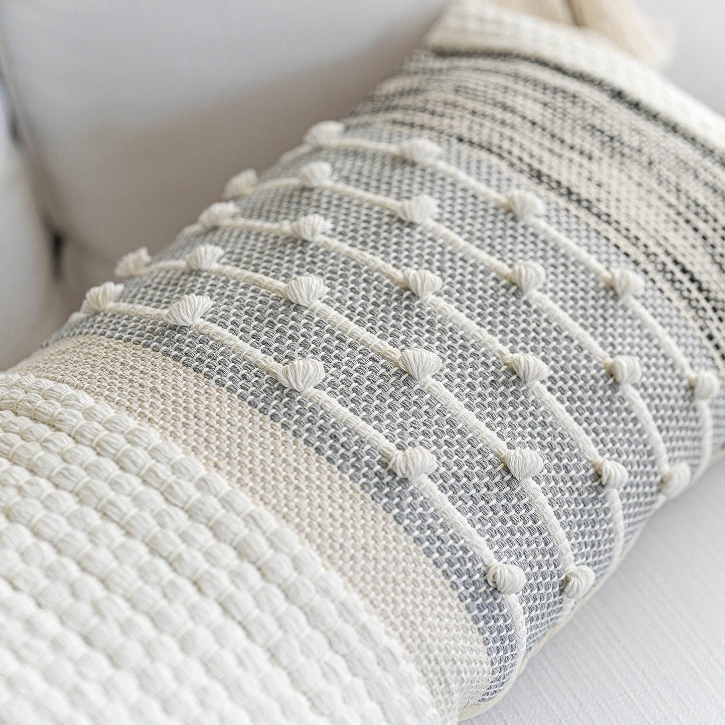 Blue Boho Decorative Throw Pillow Cover 20x20