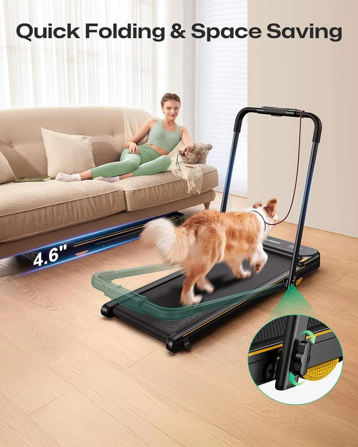 Urevo Strol 2E Smart 2-in-2 Folding Treadmill Dual LED Display