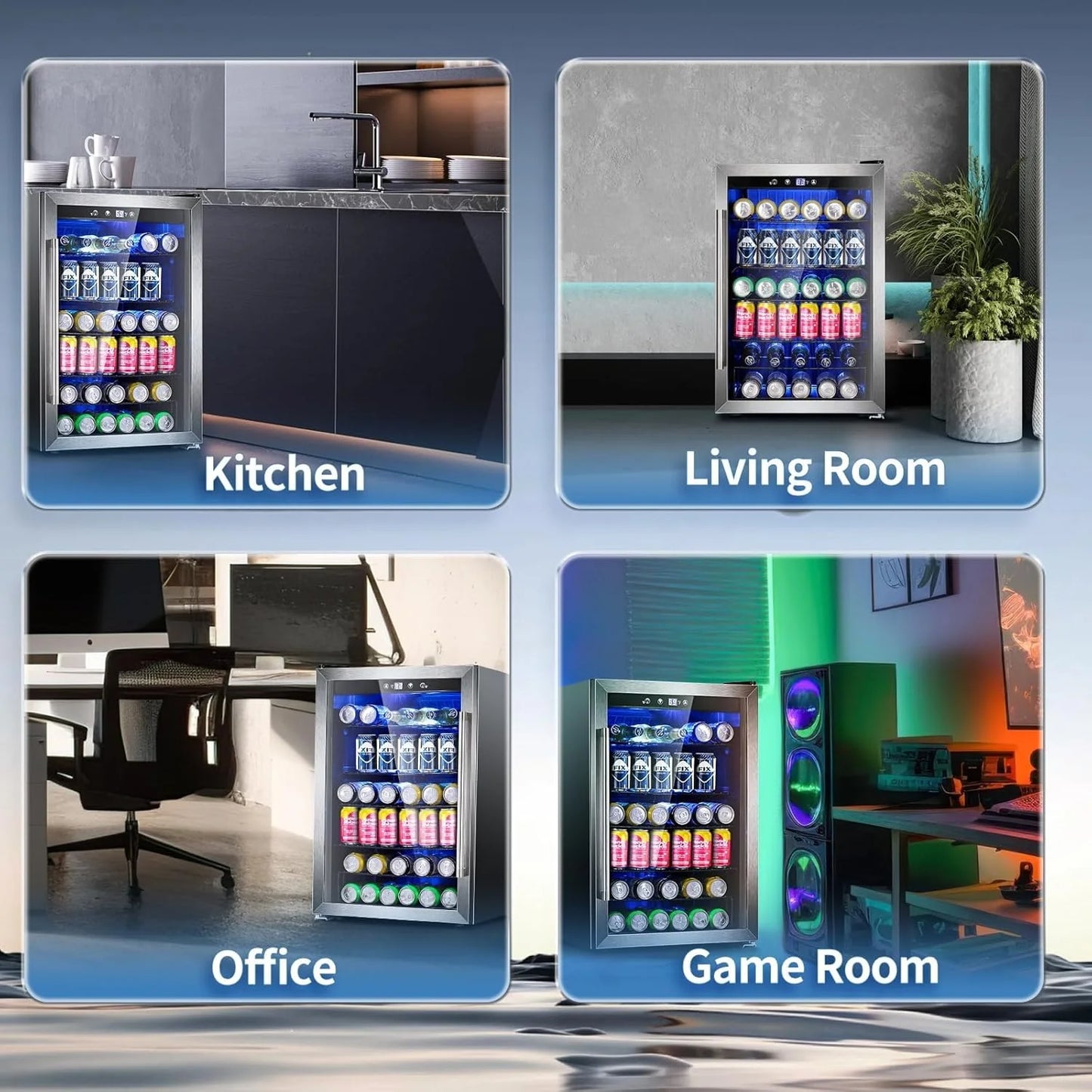 Antarctic Star Beverage Refrigerator Cooler 68 Can, Mini Fridge with Glass Door for Beer Drinks Wine,Freestanding Small Fridge with Electronic Temperature Control for Home and Bar,1.7 cu.ft