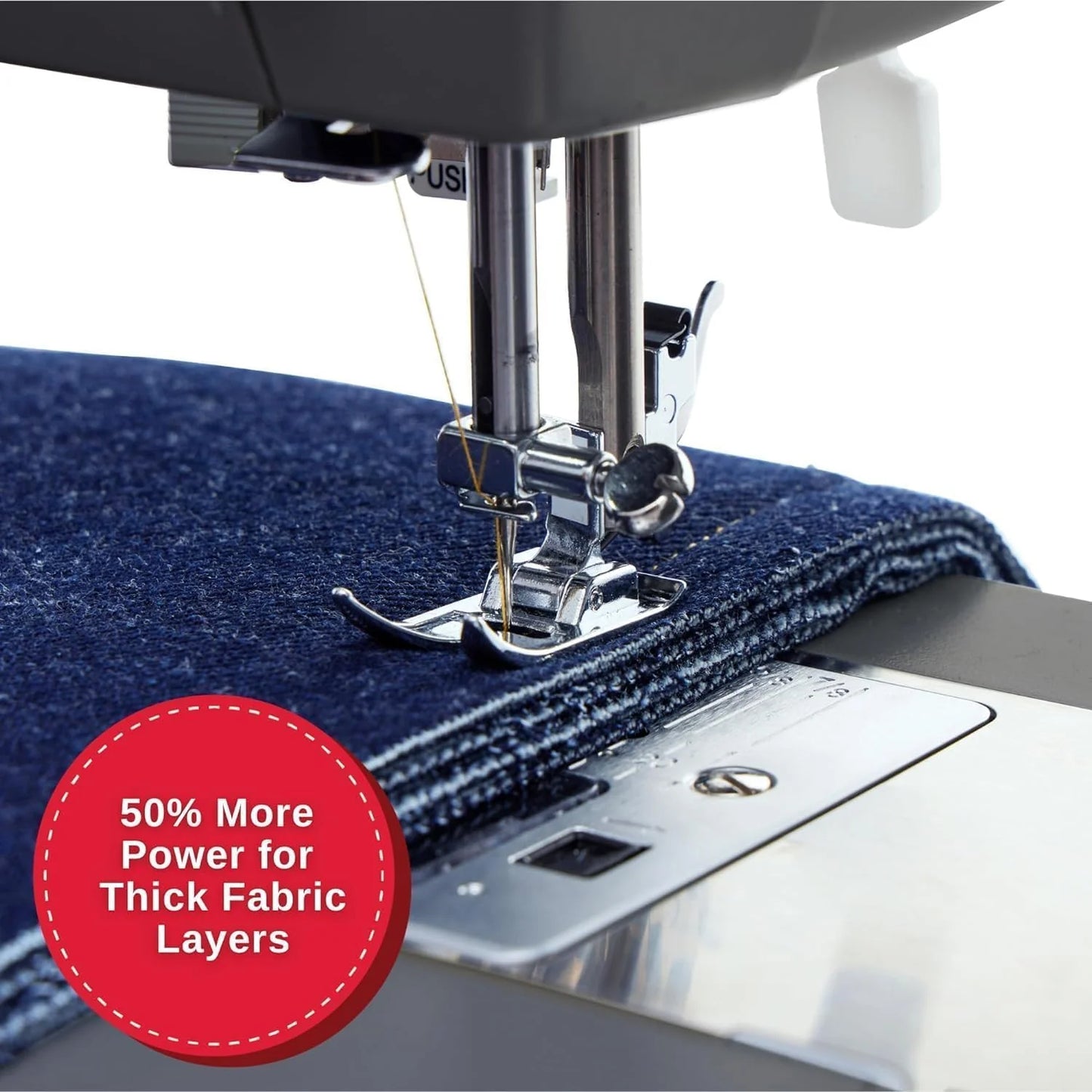 SINGER Heavy Duty 4452 High Speed Sewing Machine With Accessory Kit | Strong Motor with Enhanced Piercing Power, 110 Stitch Applications, Full Metal frame, 1-step Buttonhole & LED Lights