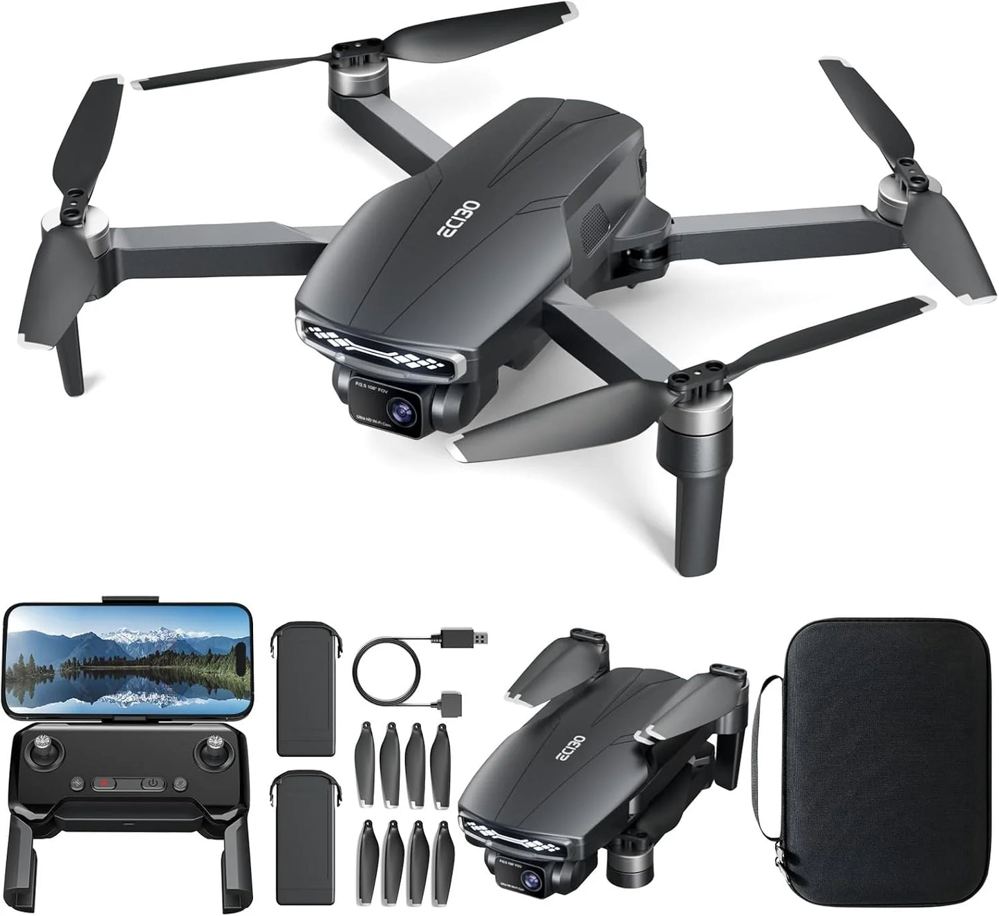 Adult Brushless Motor Drone with Camera, 4K UHD Long Range FPV Video