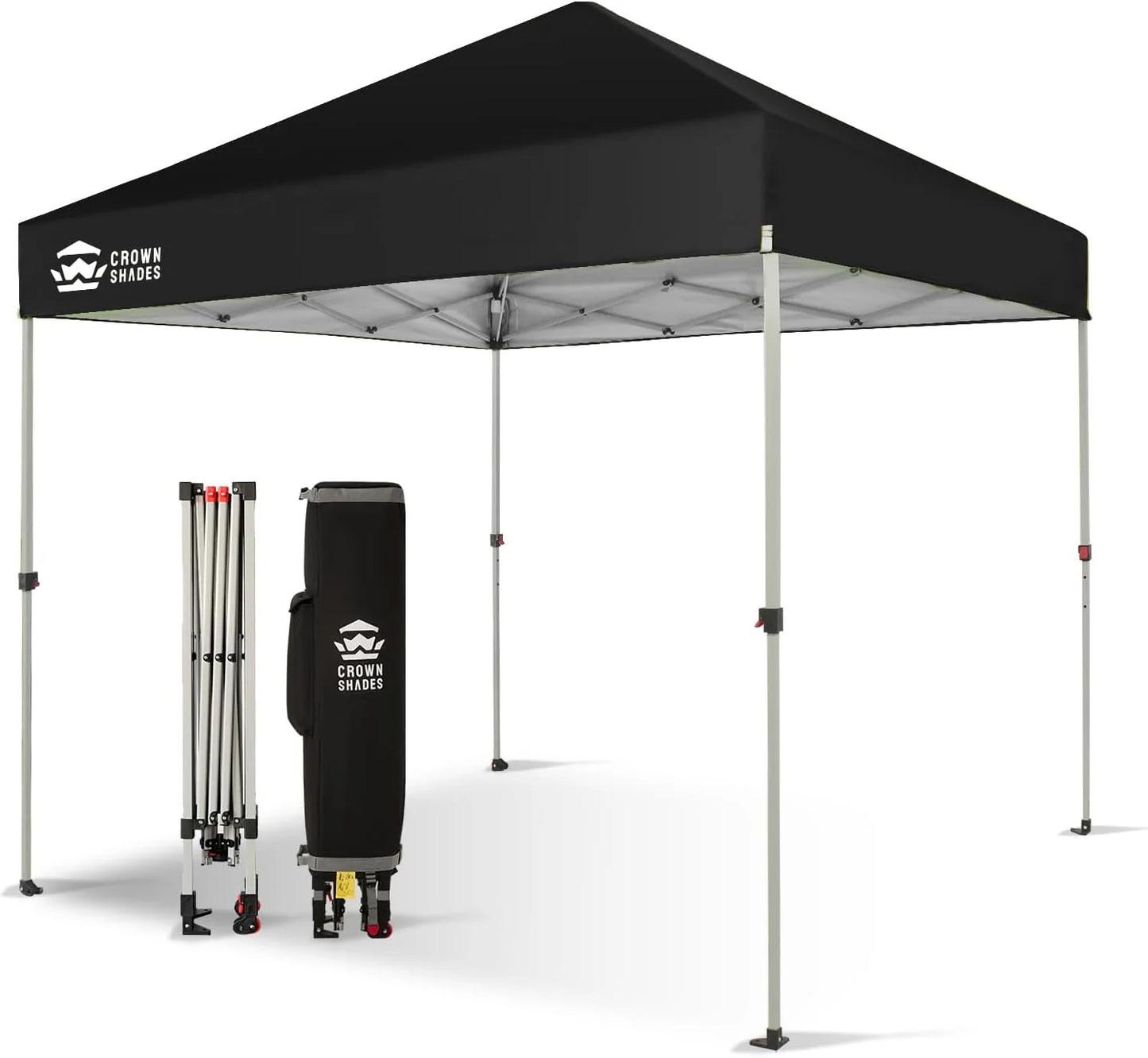 10x10 Pop-Up Awning - One-Click Installation Beach Tent - Outdoor Sunshade Silver Coated Top, 3 Heights and 4 Sand Pockets
