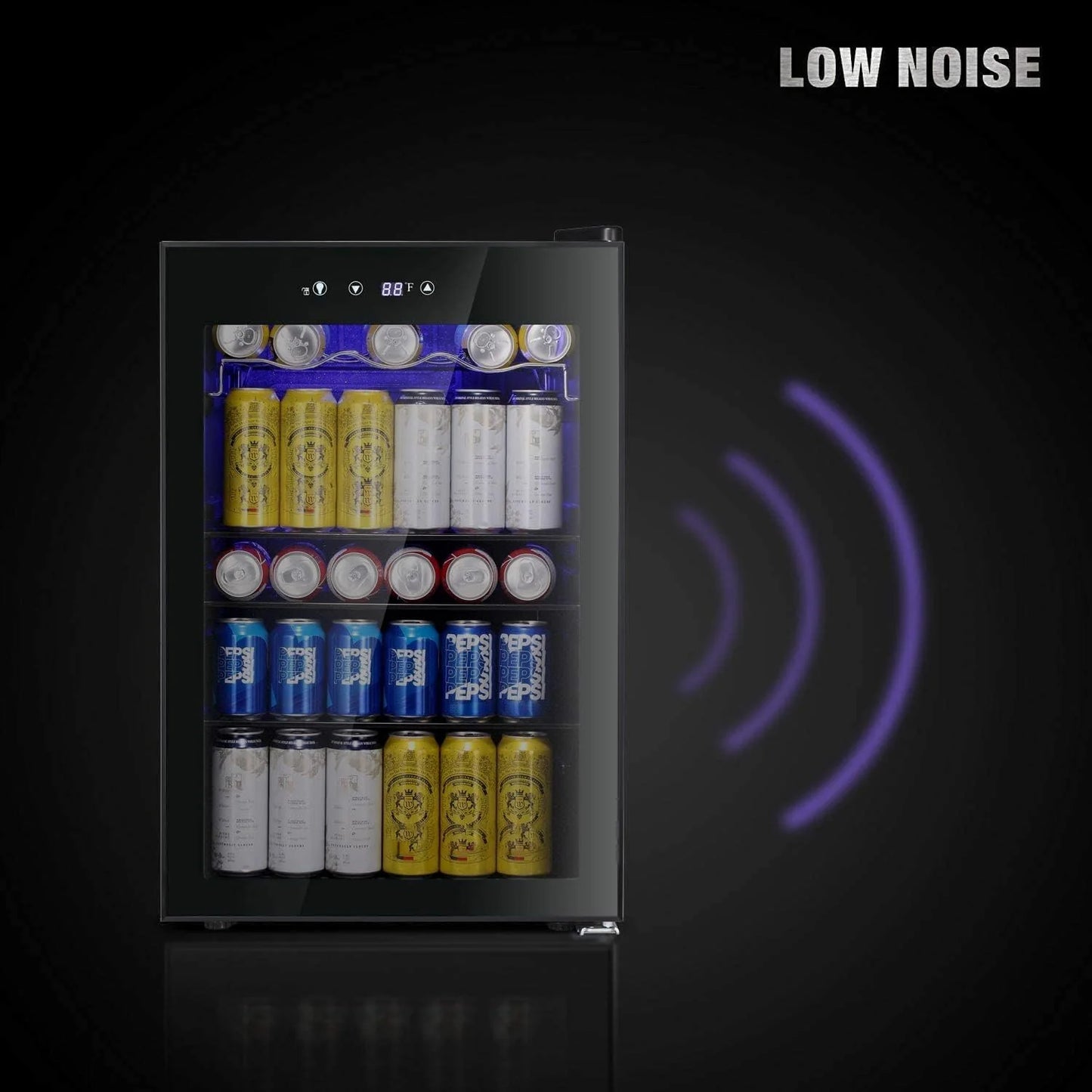 Antarctic Star Beverage Refrigerator Cooler 68 Can, Mini Fridge with Glass Door for Beer Drinks Wine,Freestanding Small Fridge with Electronic Temperature Control for Home and Bar,1.7 cu.ft