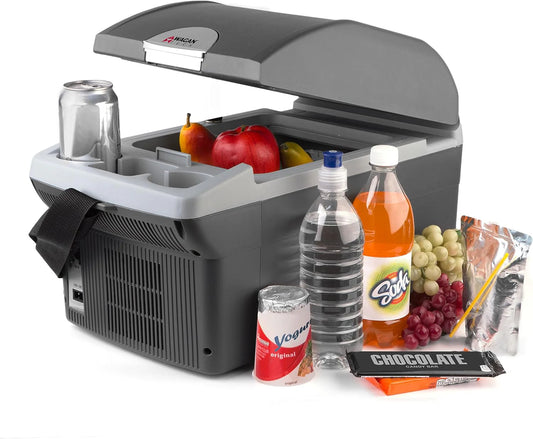 Personal Thermoelectric Cooler/Warmer, 14 Liter Capacity, Portable Electric Car Cooler with 12/24V DC, 12V Small Fridge for Car, RV, and Camping Use, UL Listed