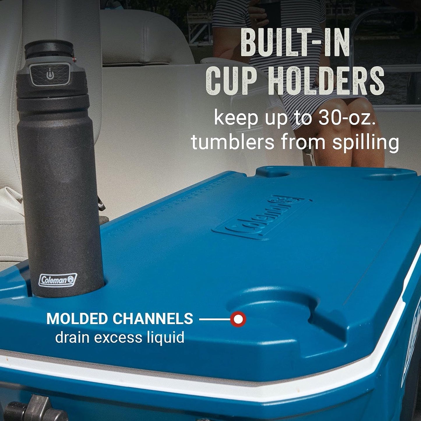 Coleman Insulated Portable Rolling Cooler with Wheels, Leak-Proof Outdoor Hard Cooler, Keeps Ice for Up to 5 Days, 100 Quart