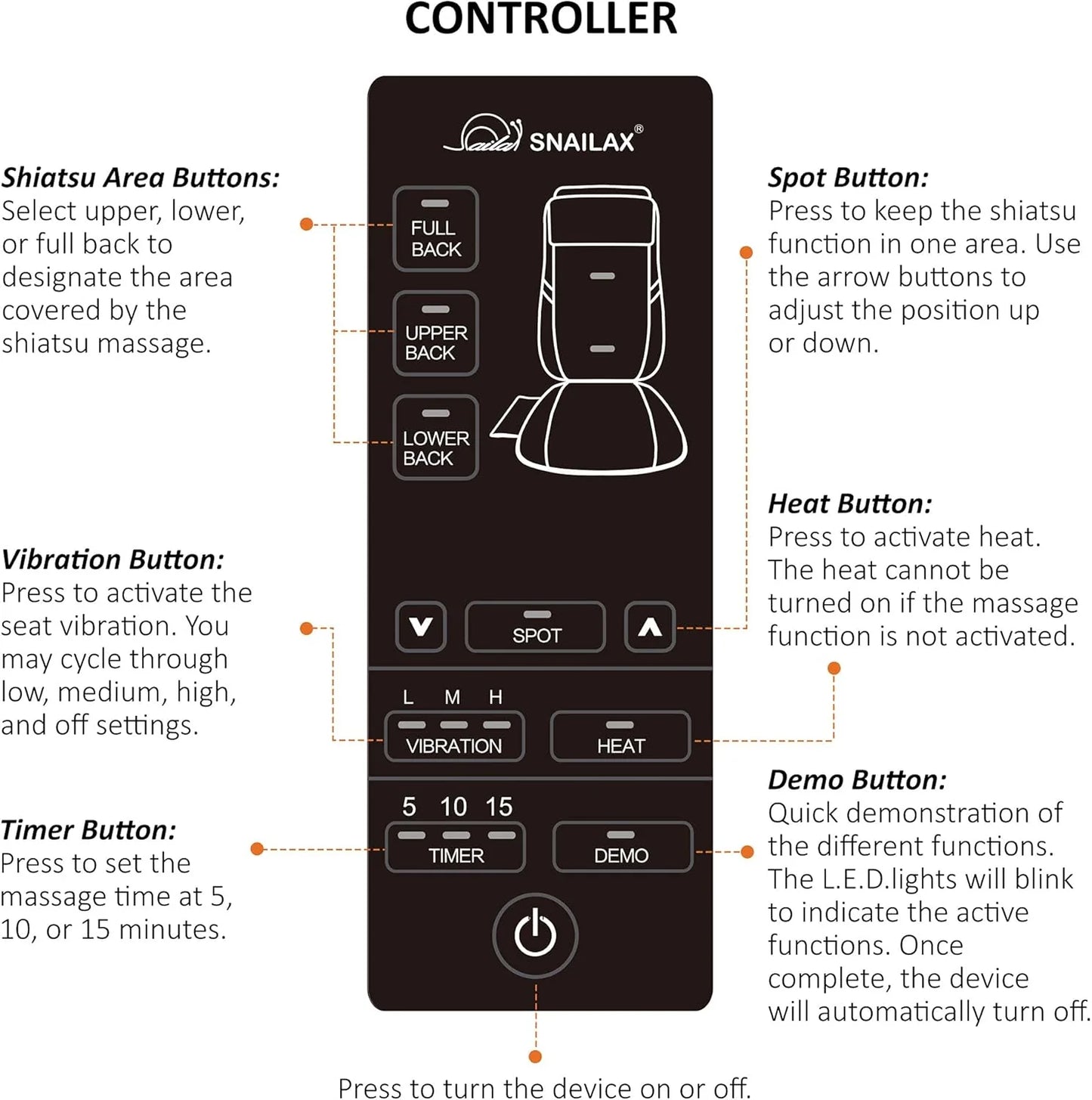 Snailax Shiatsu Massage Cushion with Heat Massage Chair Pad Kneading Back Massager for Home Office Seat use