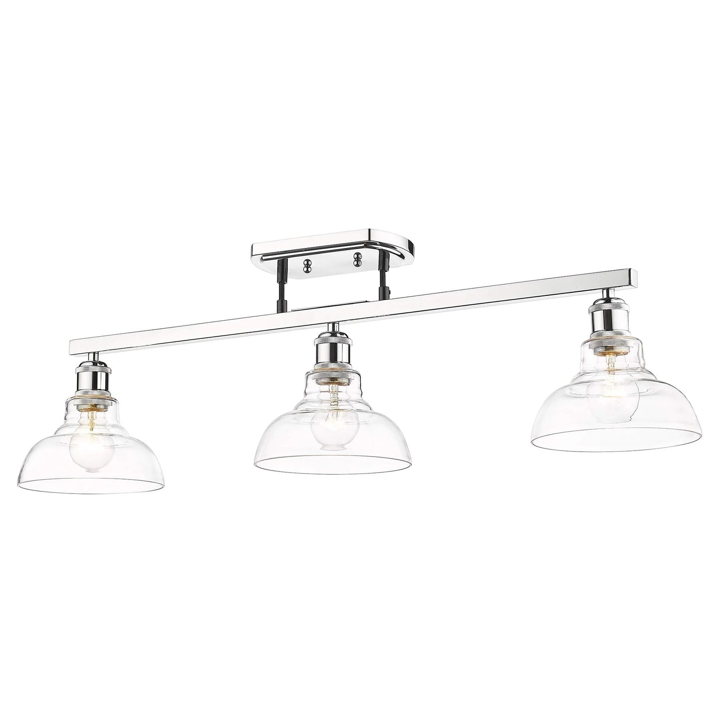 Decorative Lights Carver 3 Light Semi-Flush Matte Black with Clear Glass