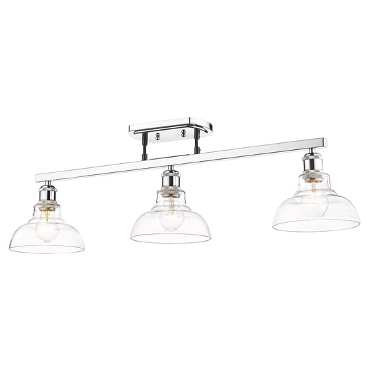 Decorative Lights Carver 3 Light Semi-Flush Matte Black with Clear Glass