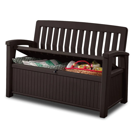 Patio Bench 227 Litre Espresso Brown Seat Chest
