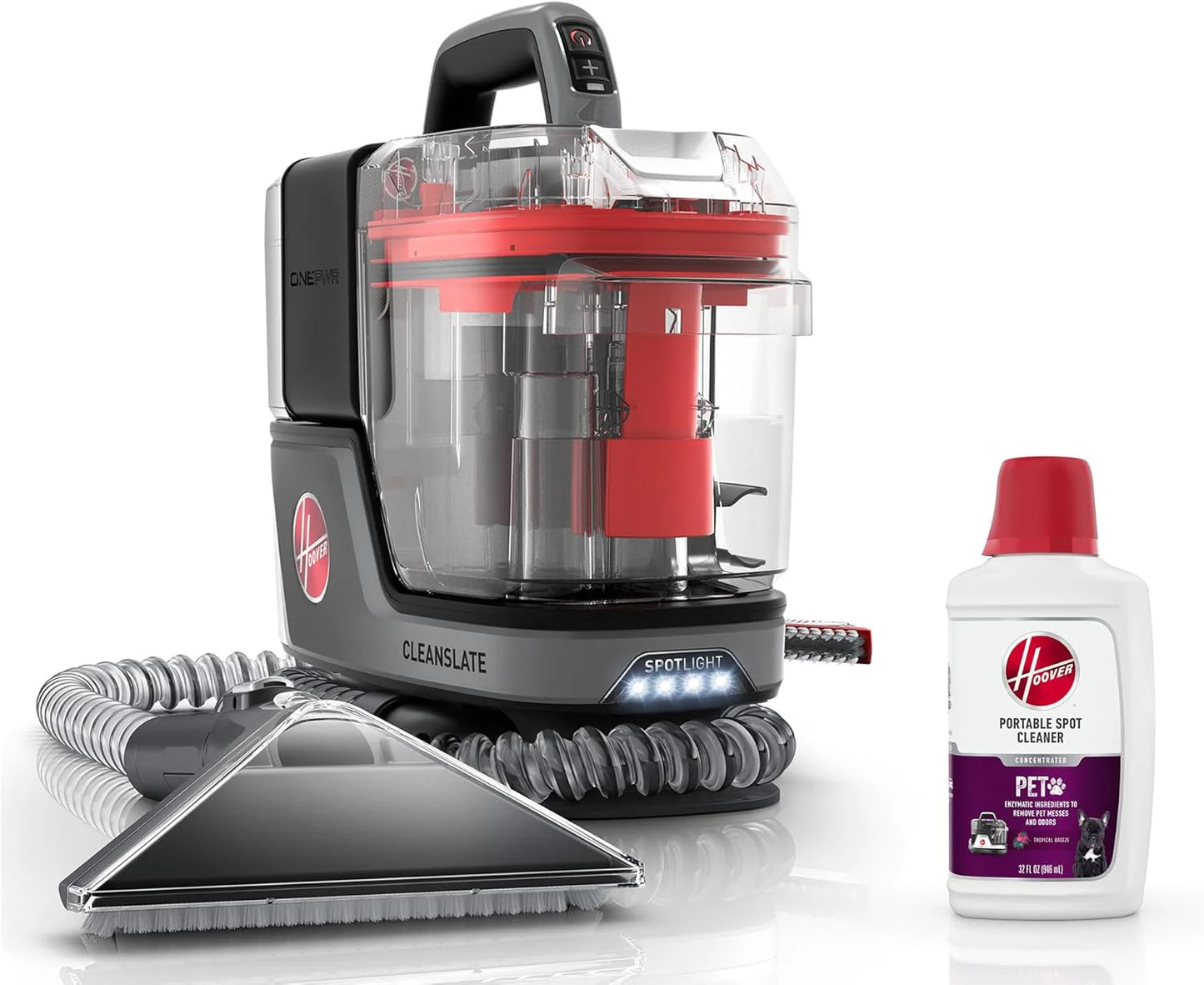 Hoover CleanSlate Plus Portable Carpet & Upholstery Spot Cleaner with Powerful Suction and Multiple Tools