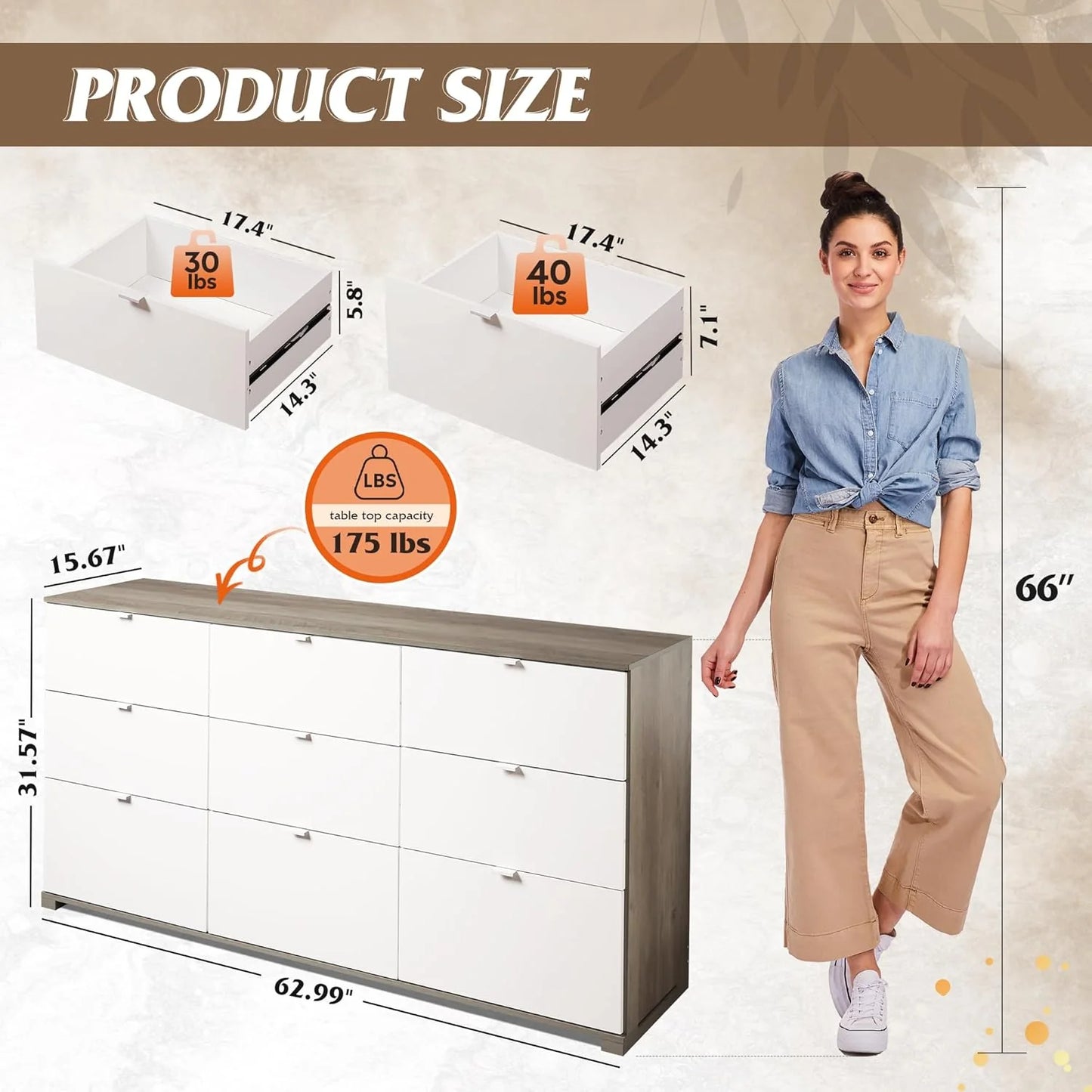 9 Drawer Led Dresser for Bedroom, 58.35'' Wide Wood Dresser Storage Organizer with Power Outlets for 65'' TV, Dressers with Open Shelves