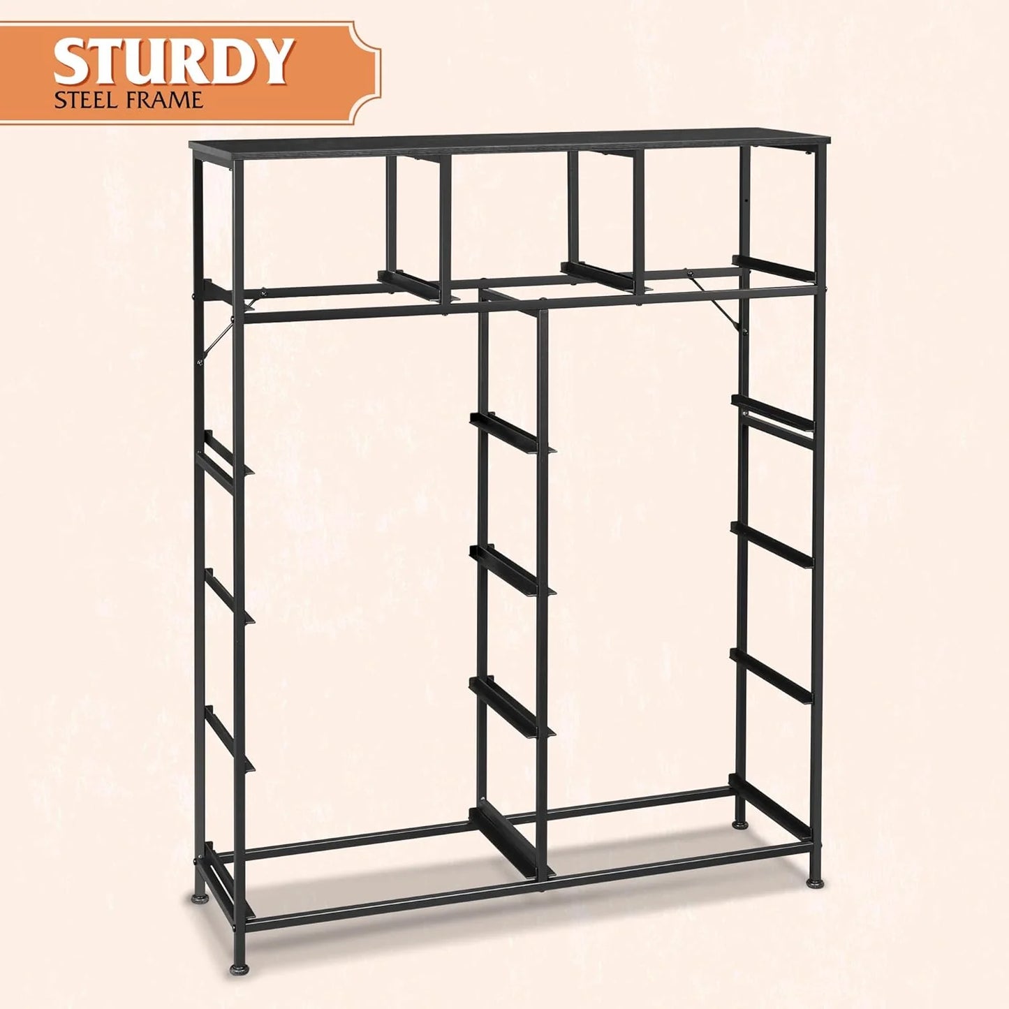 Storage Organizer Unit with 11 Fabric Bins, Storage Drawers Organizer with Steel Frame, Tall Storage Tower Organizaton