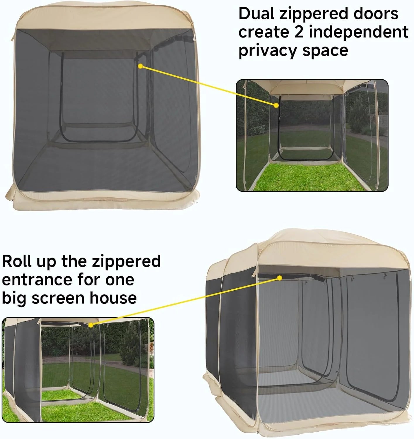Pop Up Screen House Gazebo Tent with Mosquito Netting Sides