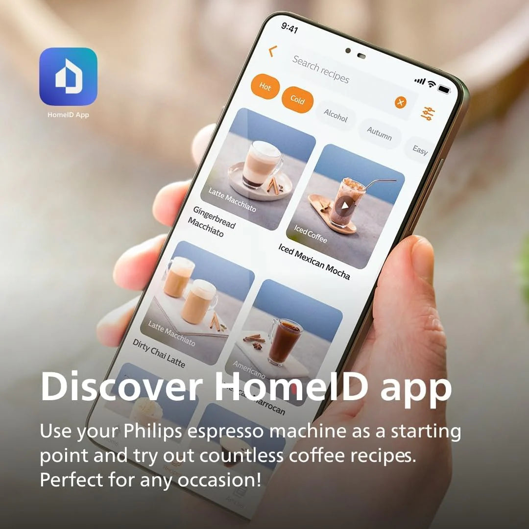 Fully automatic espresso machine - 6 hot and iced beverages with ceramic grinder