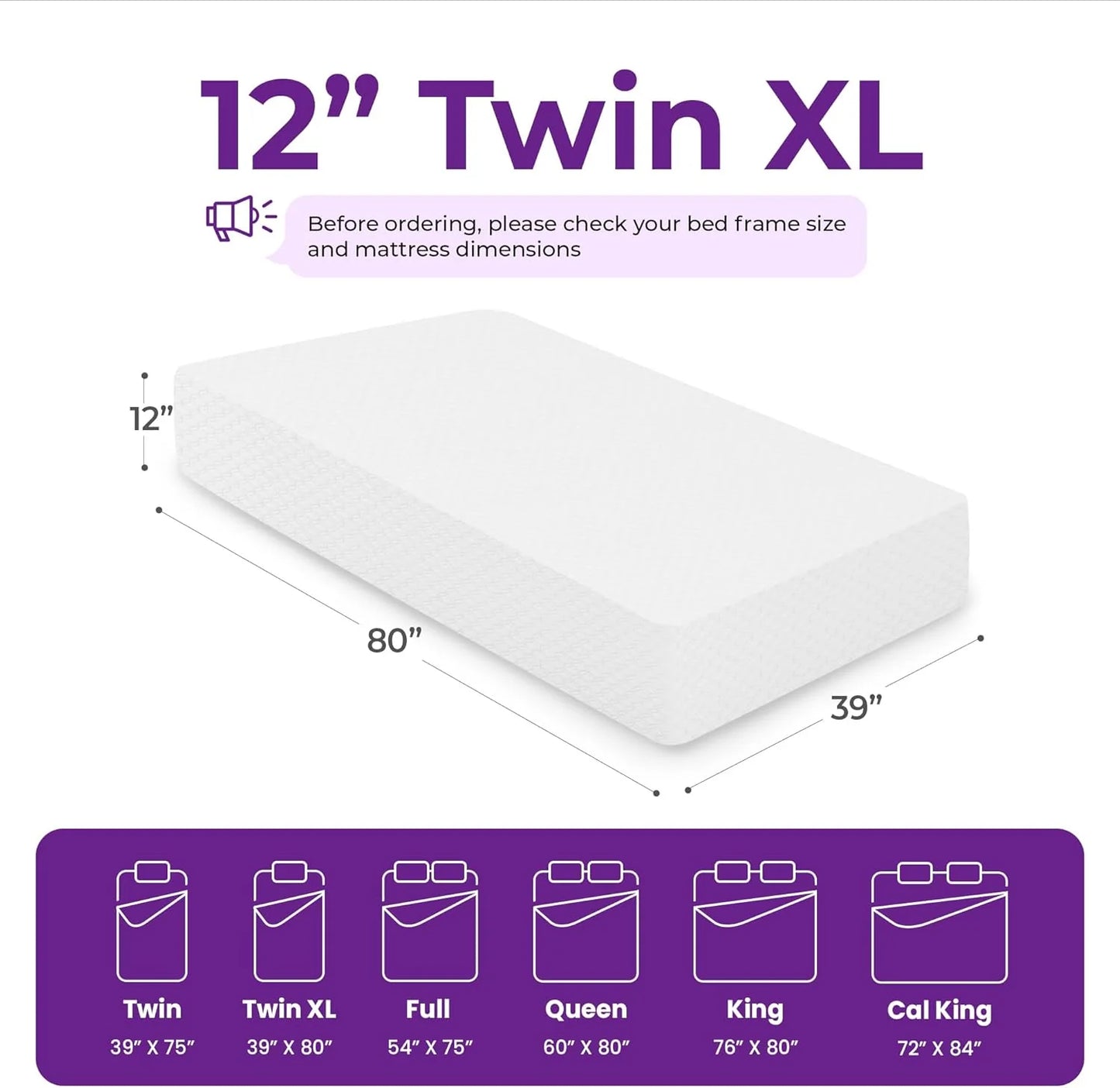 GAESTE 8-inch Fully Cooling Gel Memory Foam Mattress Mattress-in-a-Box