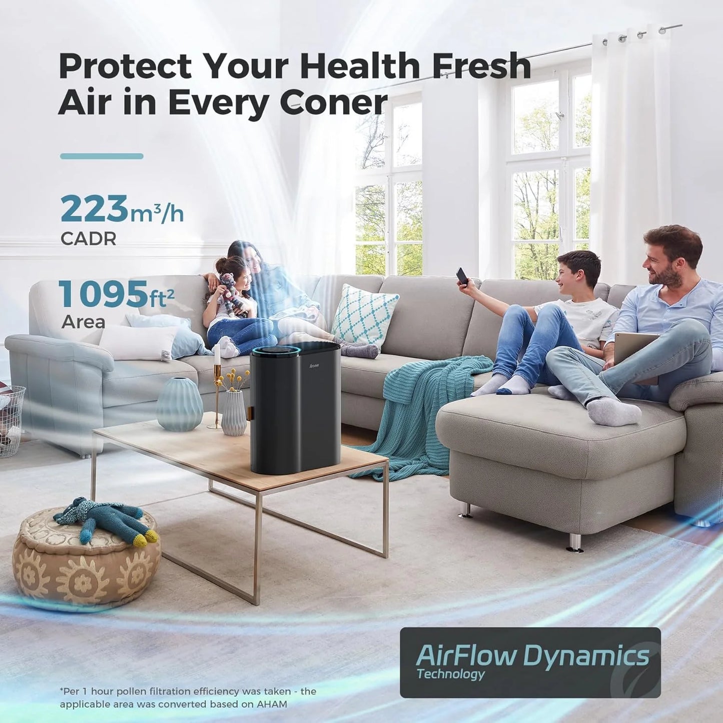 Home air purifier equipped with air quality sensor