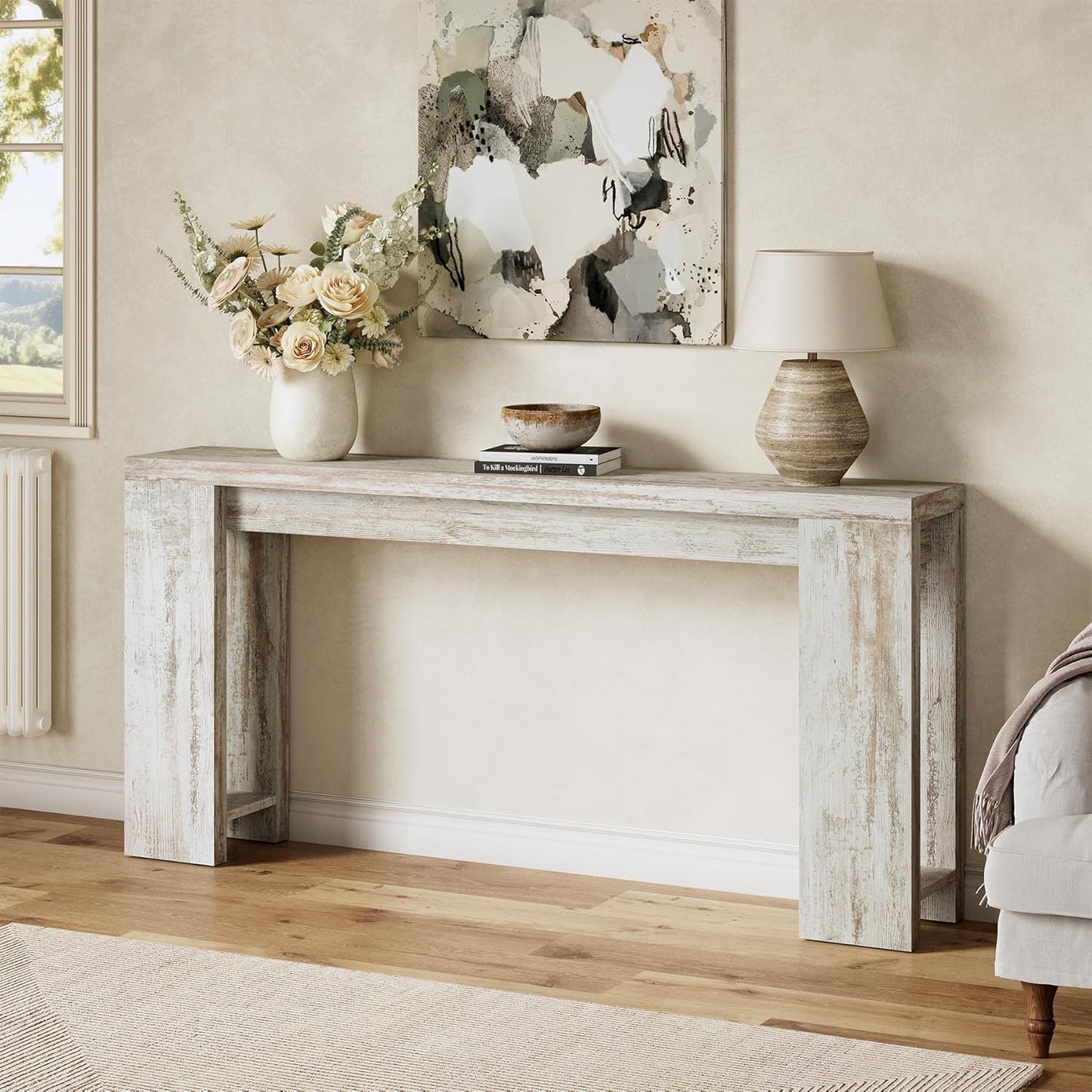 70.9-Inch Long Console Table Narrow Sofa Table Behind The Couch