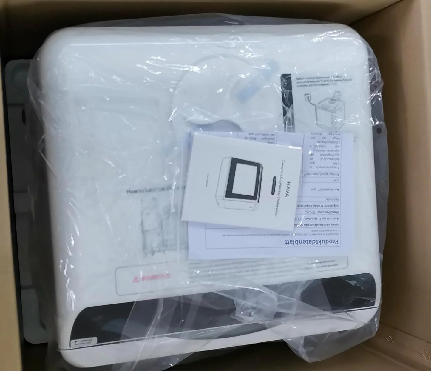 HAVA tabletop dishwasher, 6-program portable dishwasher with built-in 5-liter water tank