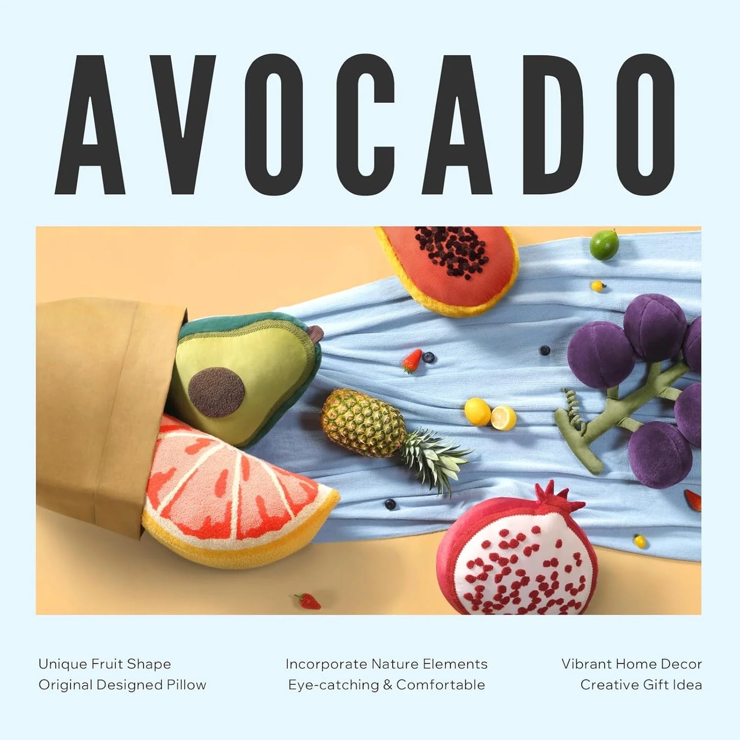 Fruit Shaped Pillows Series Grapefruit Shaped Throw Pillow