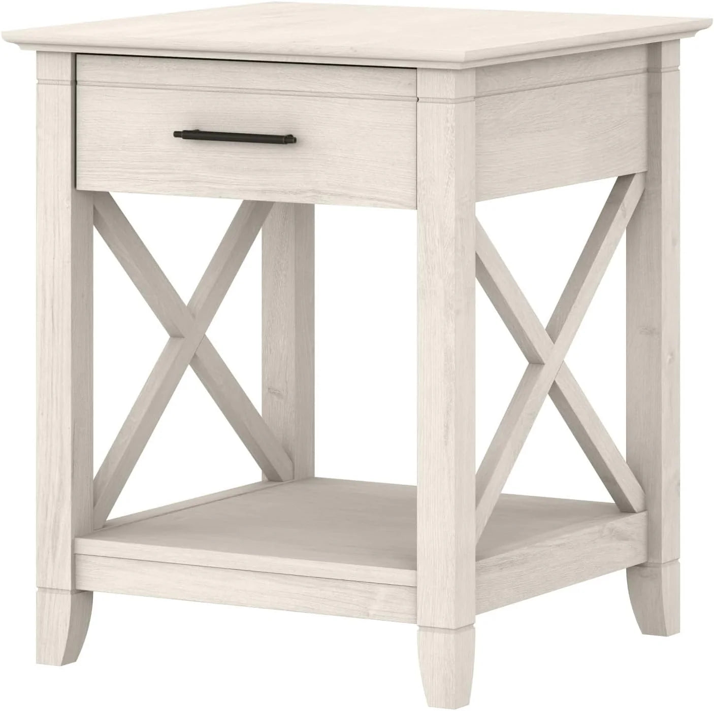 Key West Small End Table with Storage Modern Farmhouse Accent Shelf