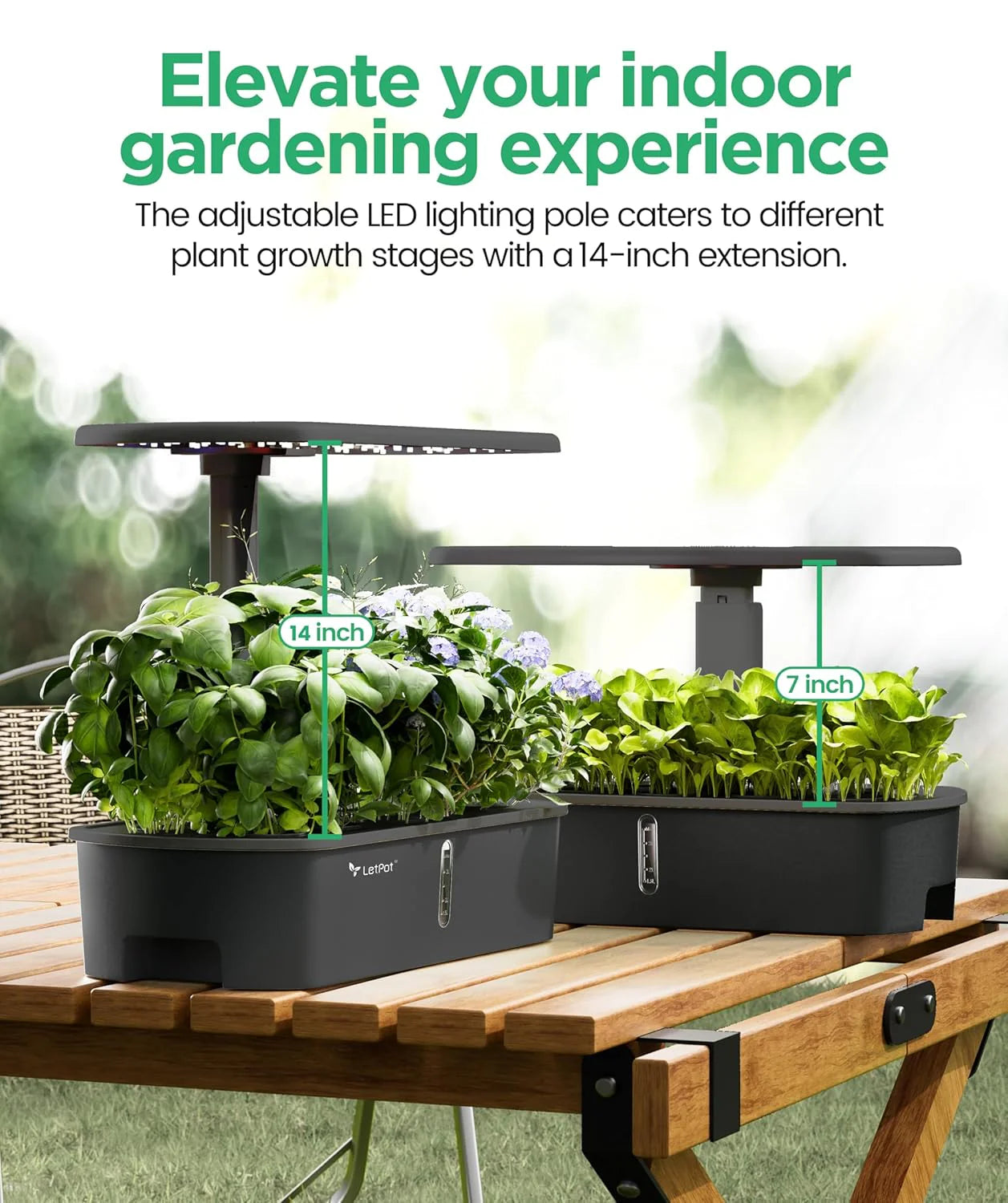 Hydroponic Planting System Kit, App and WiFi Controlled Smart Indoor Garden with 24W Full Spectrum Grow Light