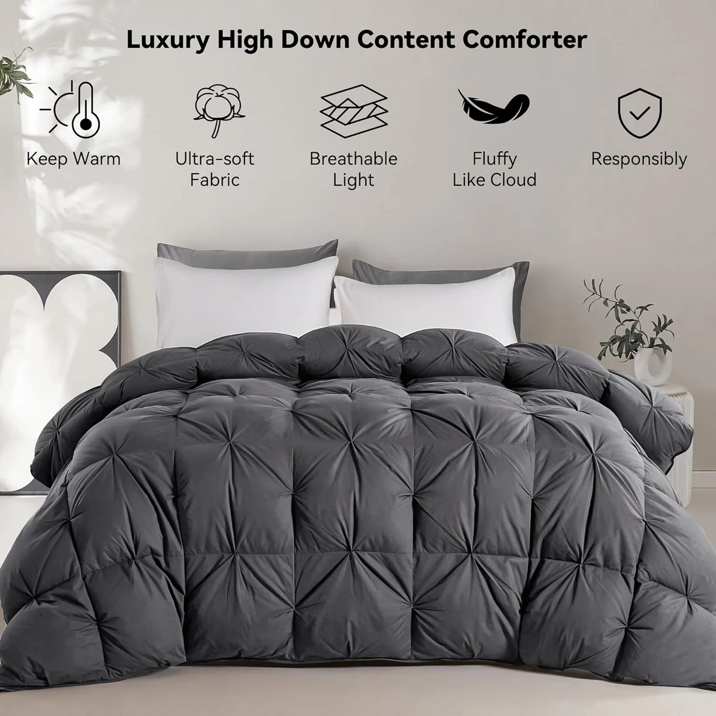 Premium Down Comforter 3D Baffle Box Design