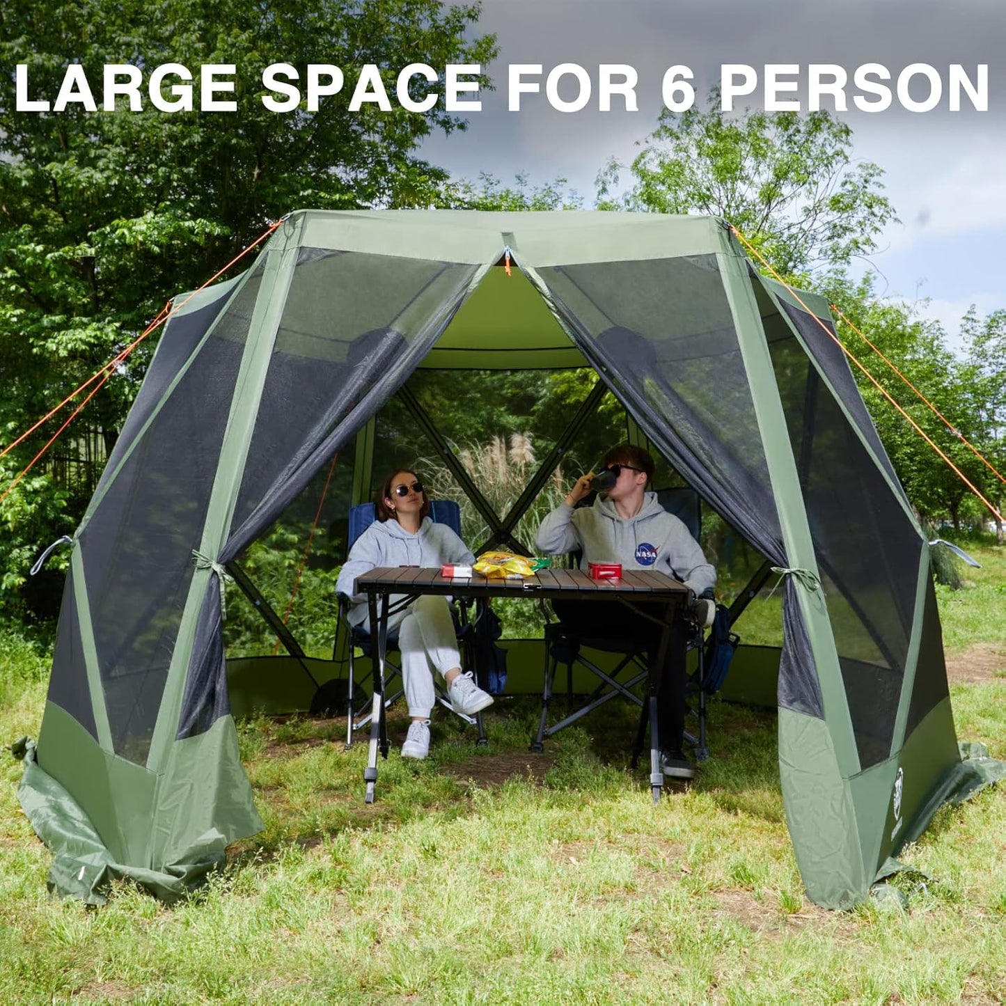 Pop up Screen House Tent for Camping 11.5 x 9.8 ft, Instant Screened Gazebo Canopy with Netting, Portable Shelter Enclosure