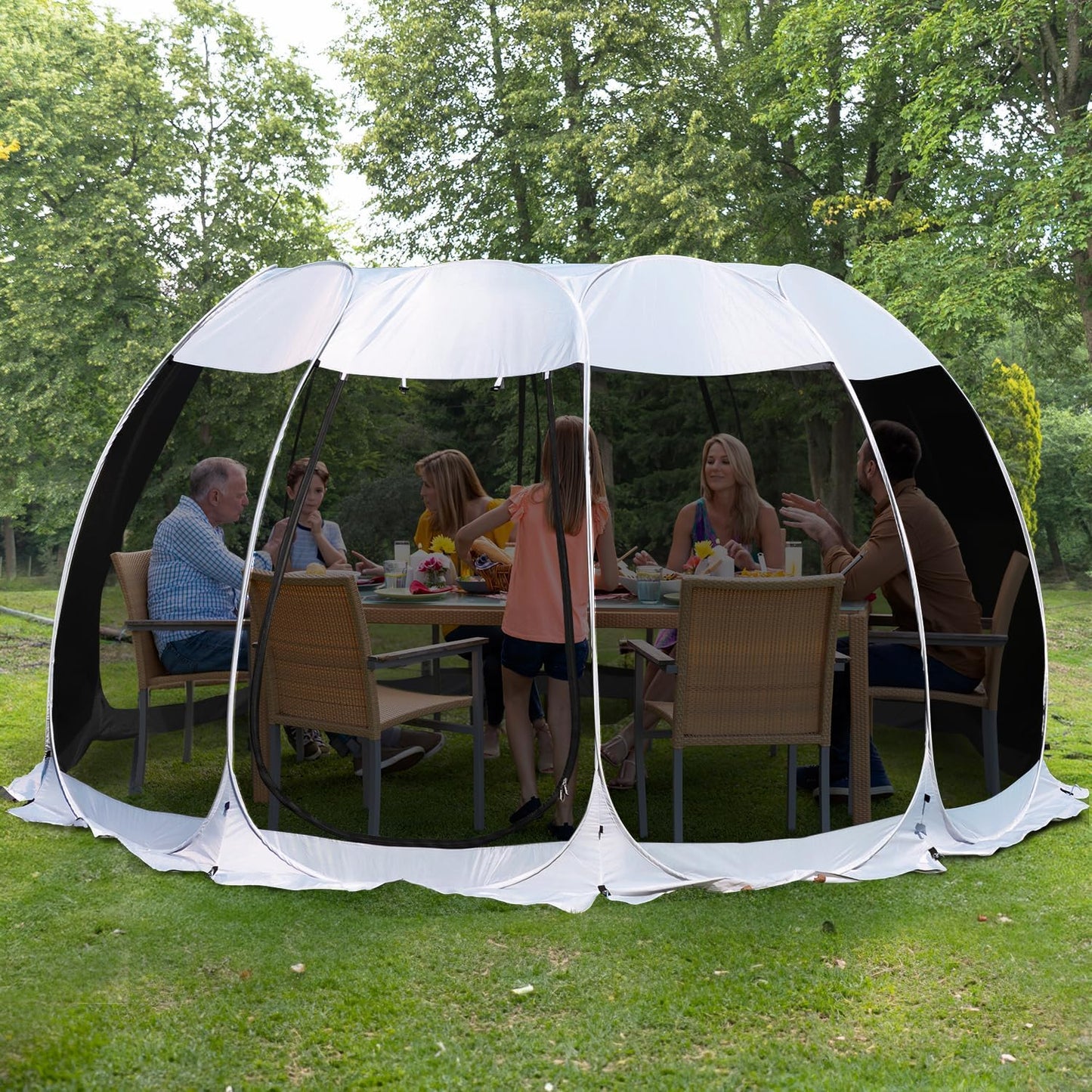 Screen gazebo, sleeps 6-10-15 people Igloo-style canopy tent with mosquito net on the sides Perfect for garden, patio, backyard