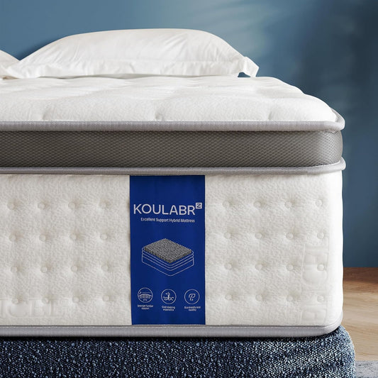 Queen Size Mattress 12-Inch Hybrid Mattress-in-a-Box Gel Memory Foam