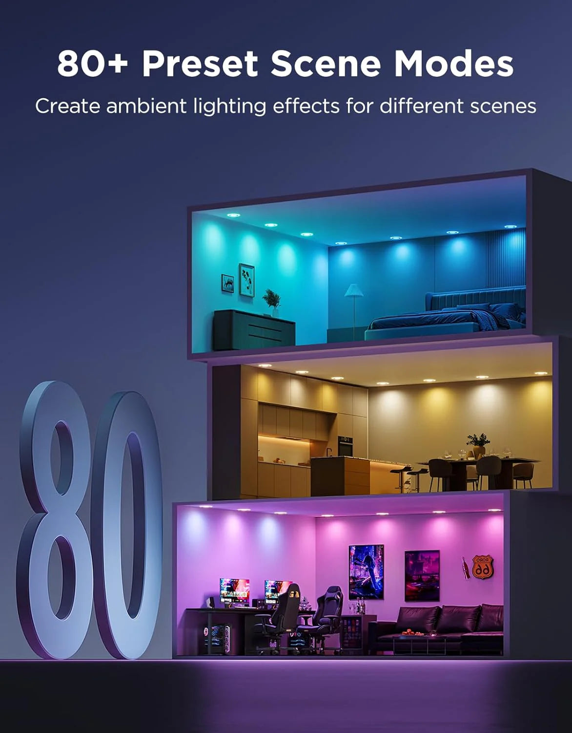 Smart Recessed Lighting 6" Dimmable 1100LM Canless Downlight with Junction Box