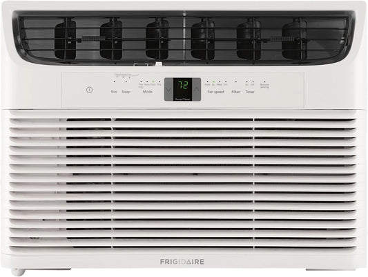 Frigidaire 5,000 BTU Window Air Conditioner with Remote Control, Cools Up to 150 Sq. Ft., Quiet Operation, Eco Mode, 3 Fan Speeds, Auto Restart, White