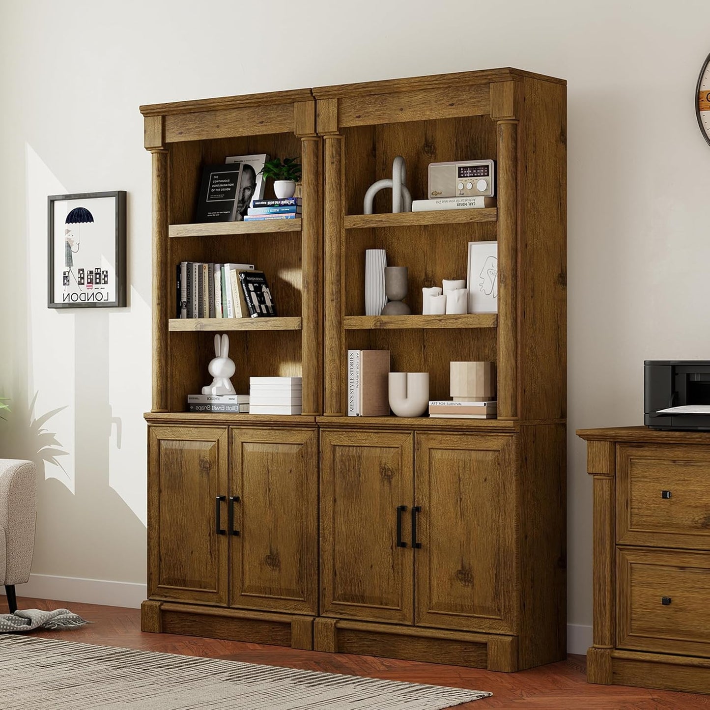 70-Inch Tall White Bookcase 5 Tiers Shelves Open Storage Bookshelf