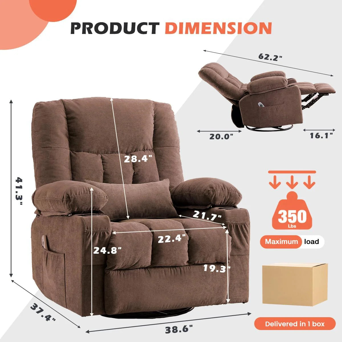 Recliner Loveseat with Cup Holders for Living Room