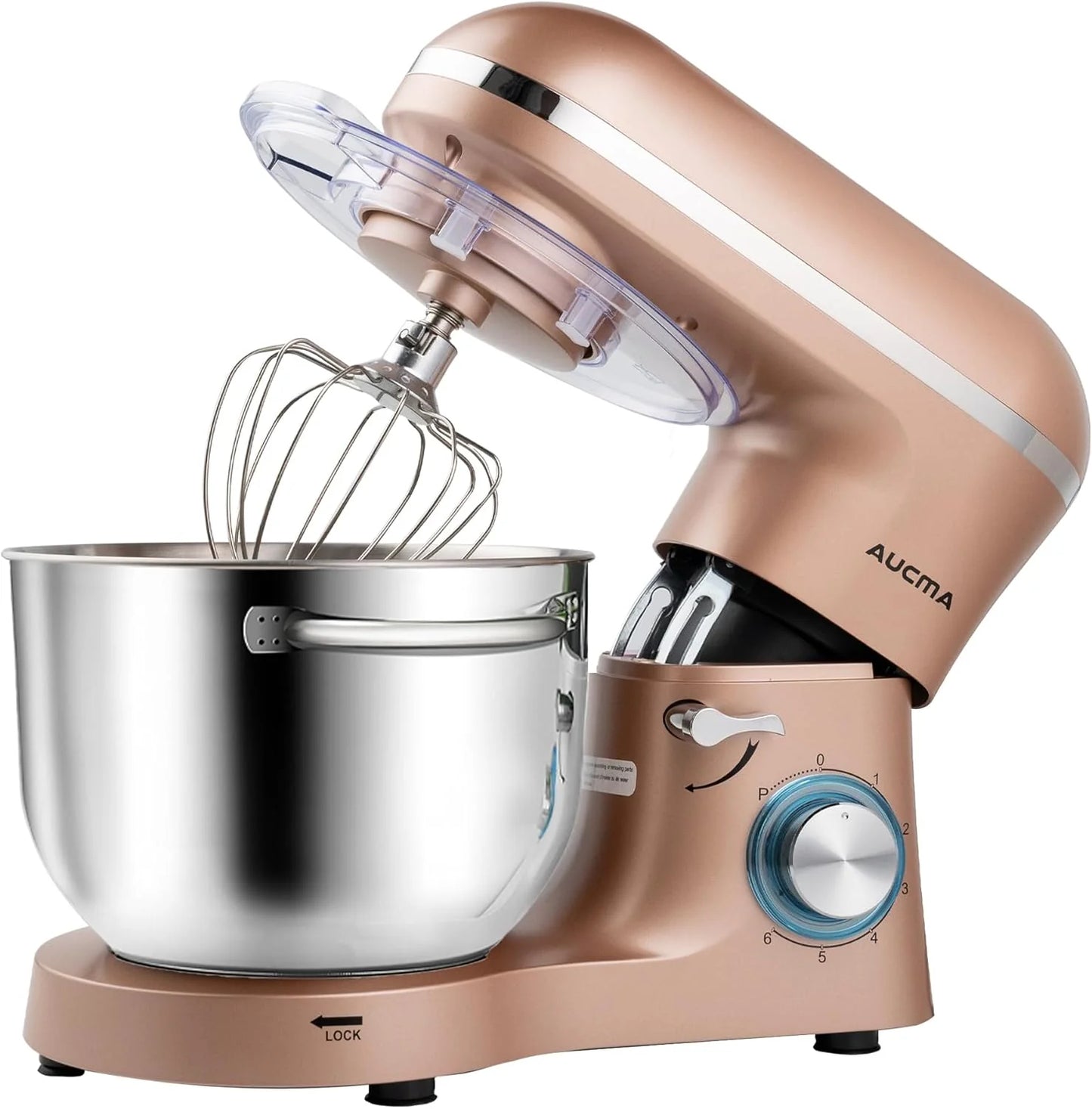 Aucma Stand Mixer,6.5-QT 660W 6-Speed Tilt-Head Food Mixer, Kitchen Electric Mixer with Dough Hook