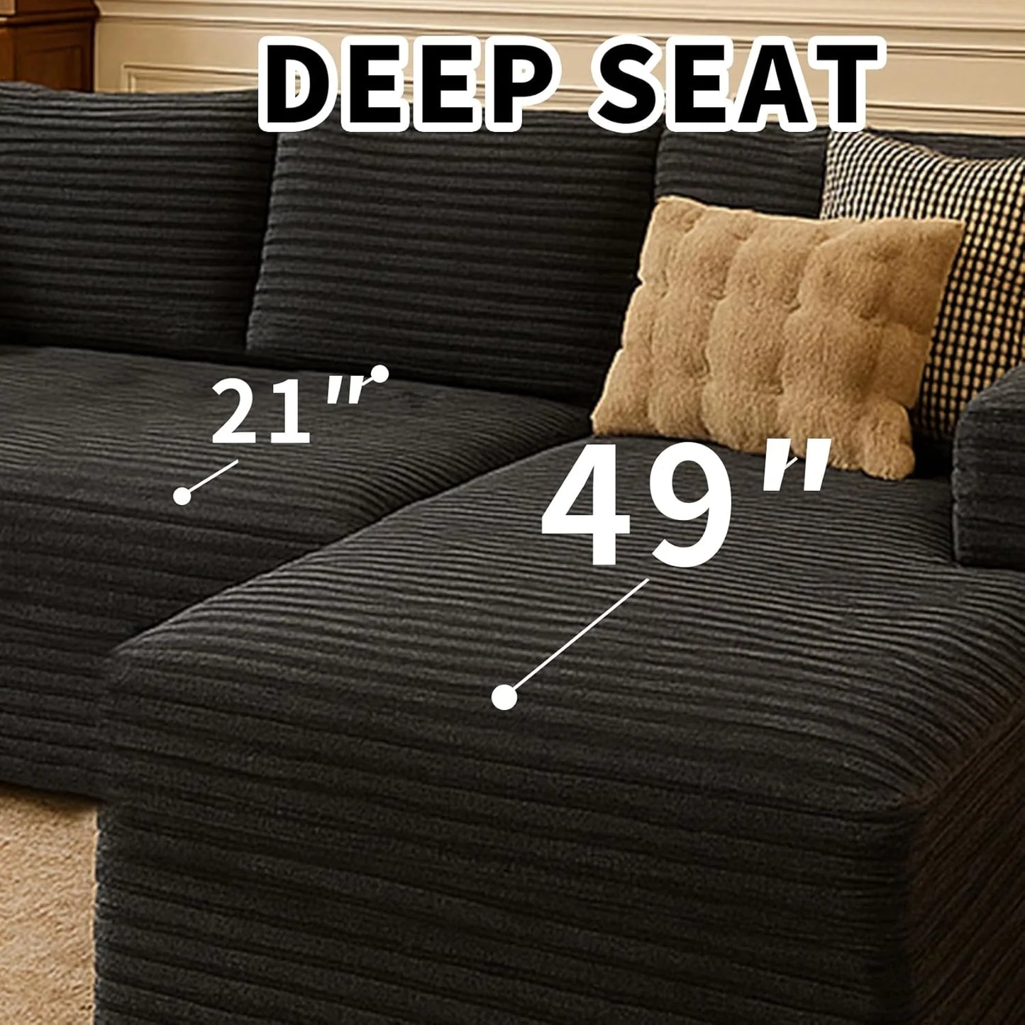 Cloud section sofa and L-shaped recliner modern modular sofa with deep seats