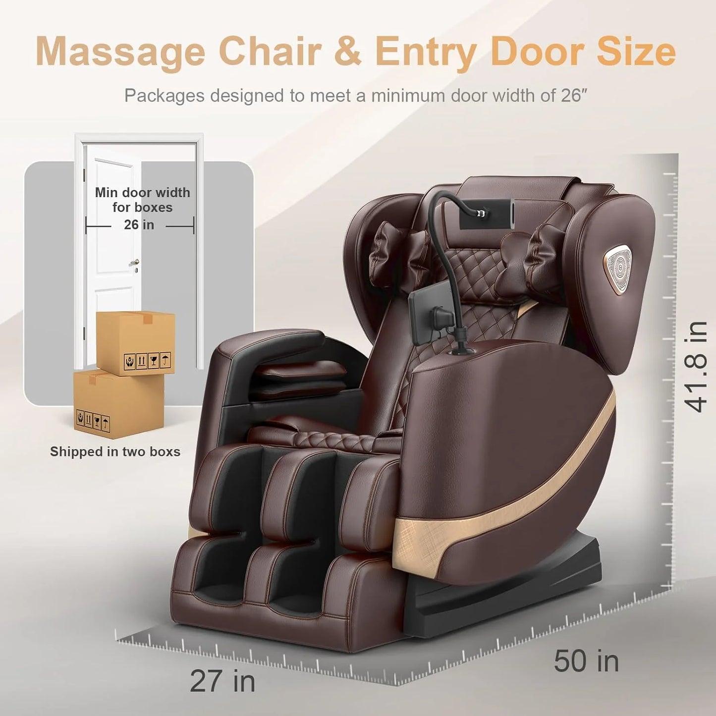 Full Body Massage Chair, Zero Gravity Massage Chair with 10 Fixed Rollers, Heating, Foot Massage